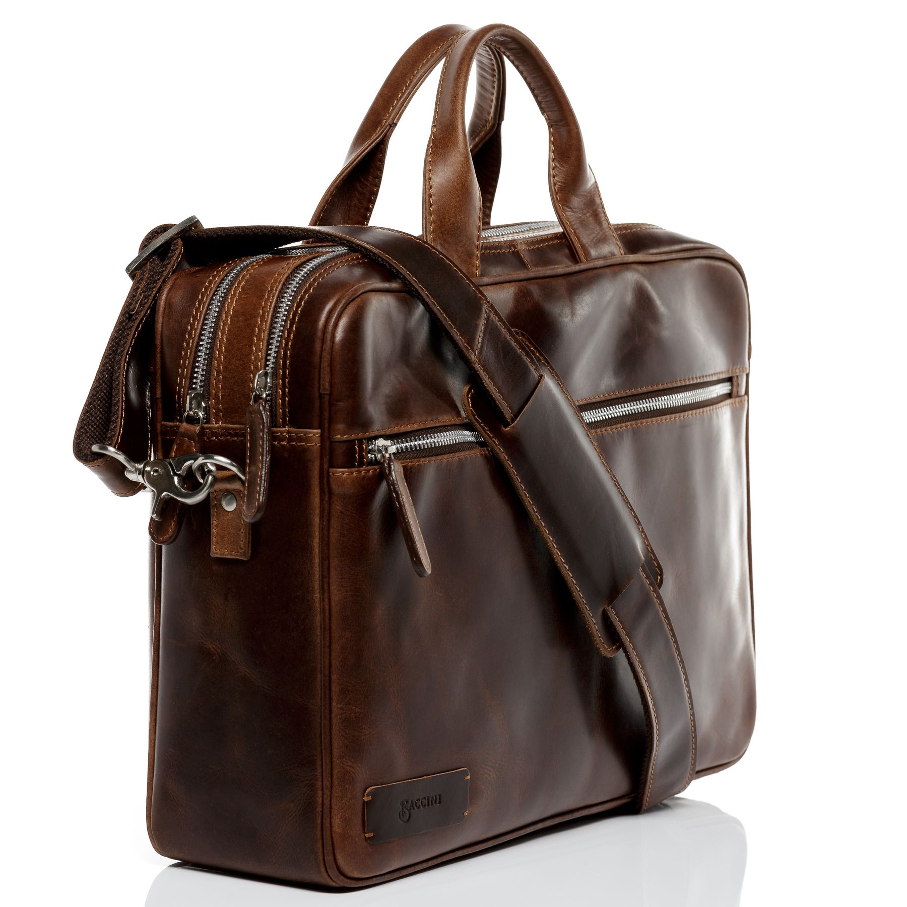 BACCINI Laptoptasche Leder BEN braun-cognac 10926