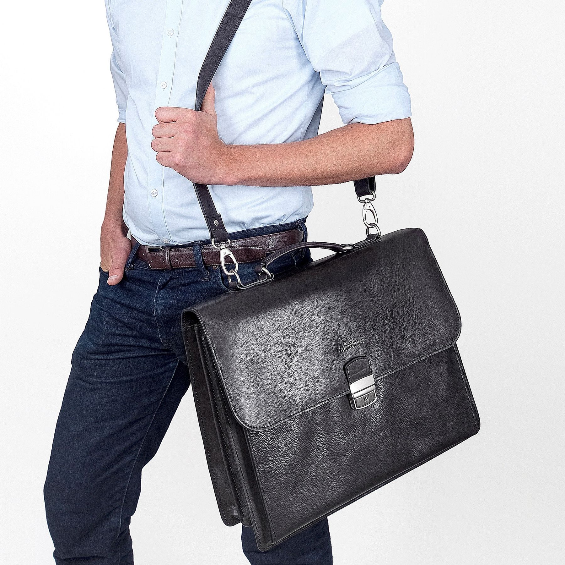 FEYNSINN BERLIN Aktentasche Leder XL EMILIO schwarz 11168