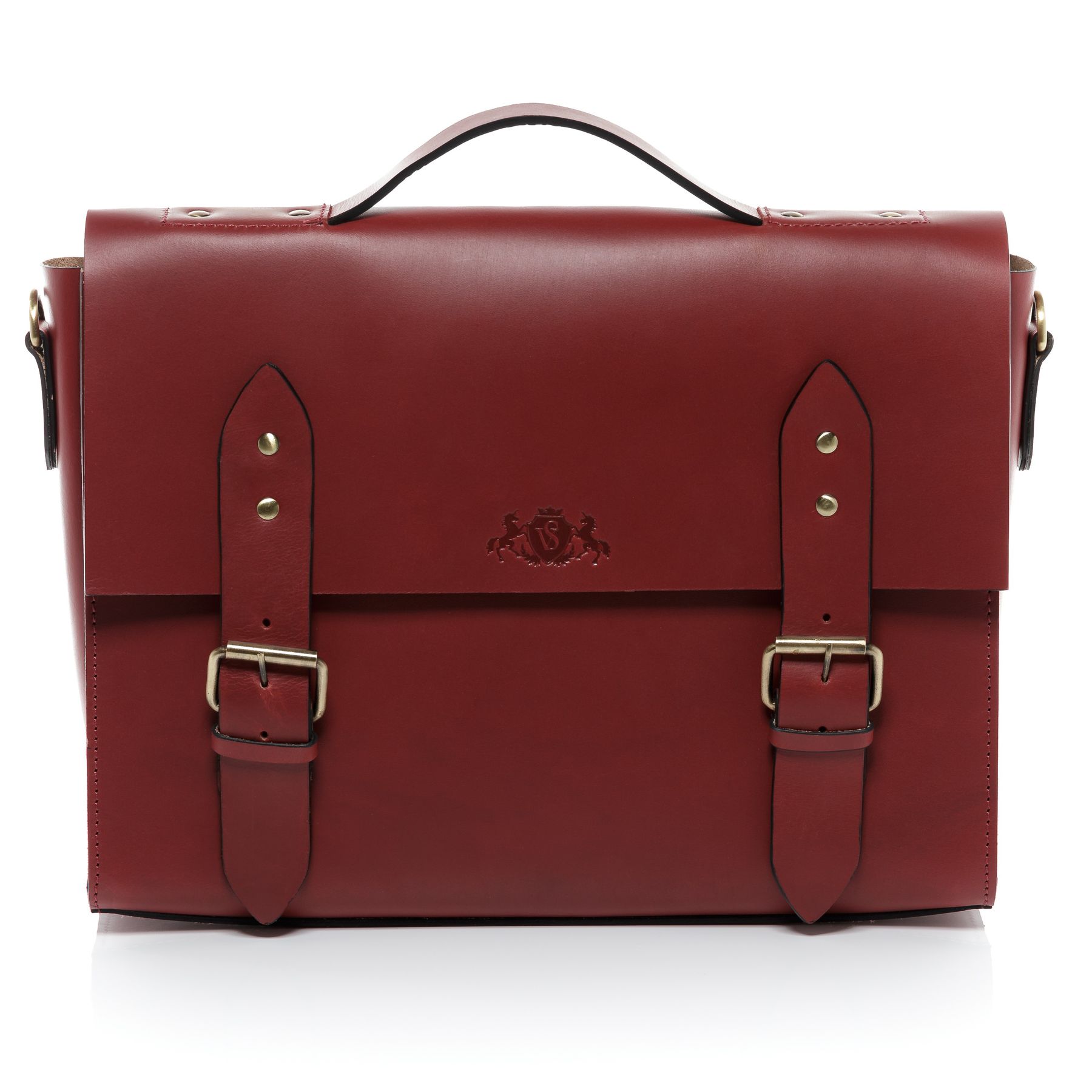 SID & VAIN Aktentasche Leder BOSTON Businesstasche rot 15" 9819
