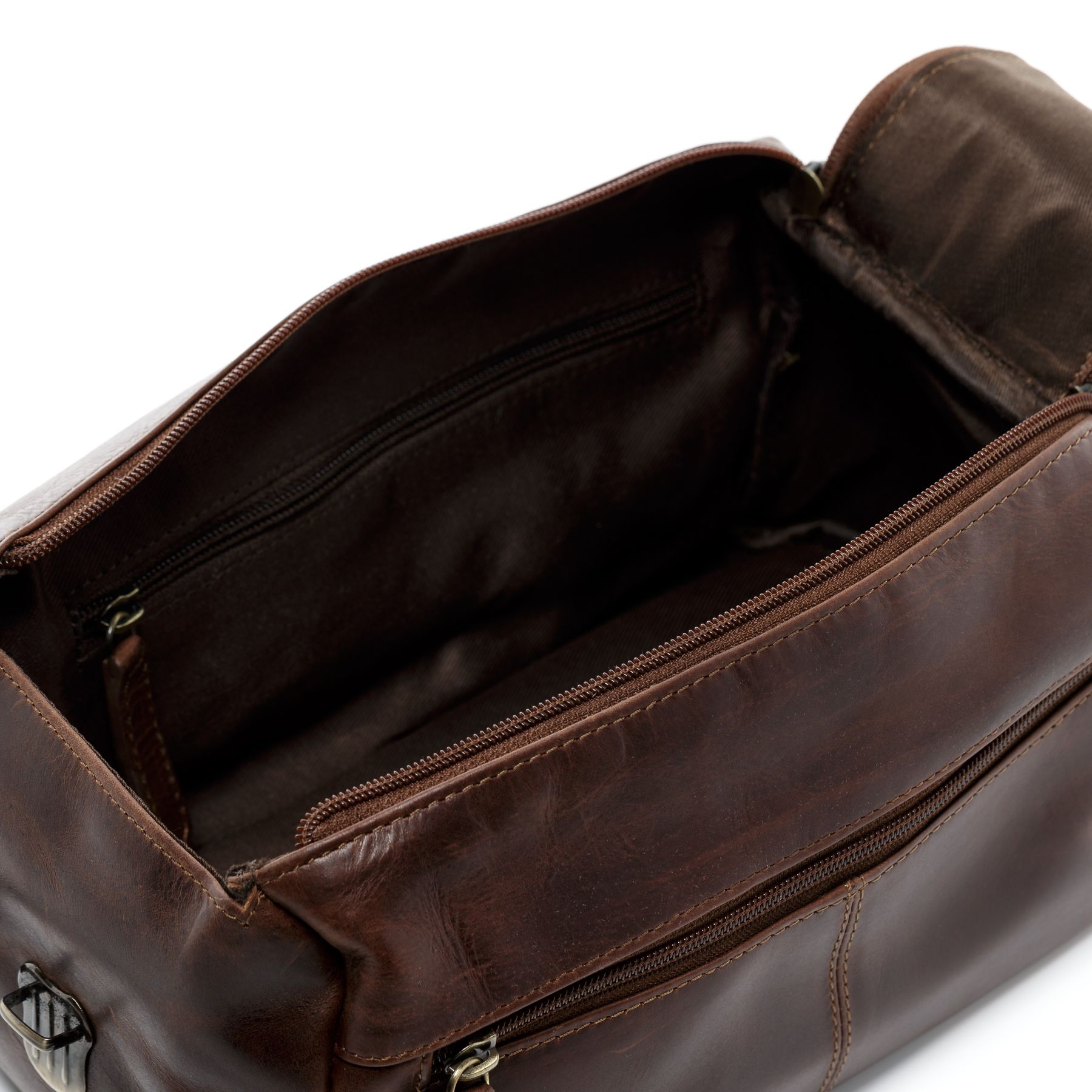 SID & VAIN Kulturbeutel Leder XL BRISTOL braun-cognac 9798