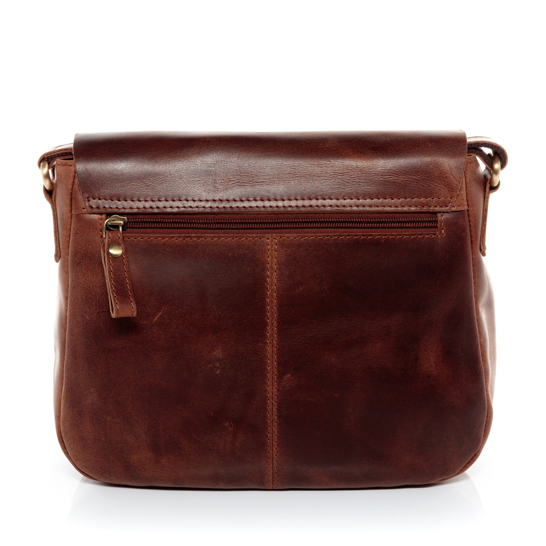 SID & VAIN Schultertasche Leder & Umhängetasche Leder YALE braun-cognac 10672