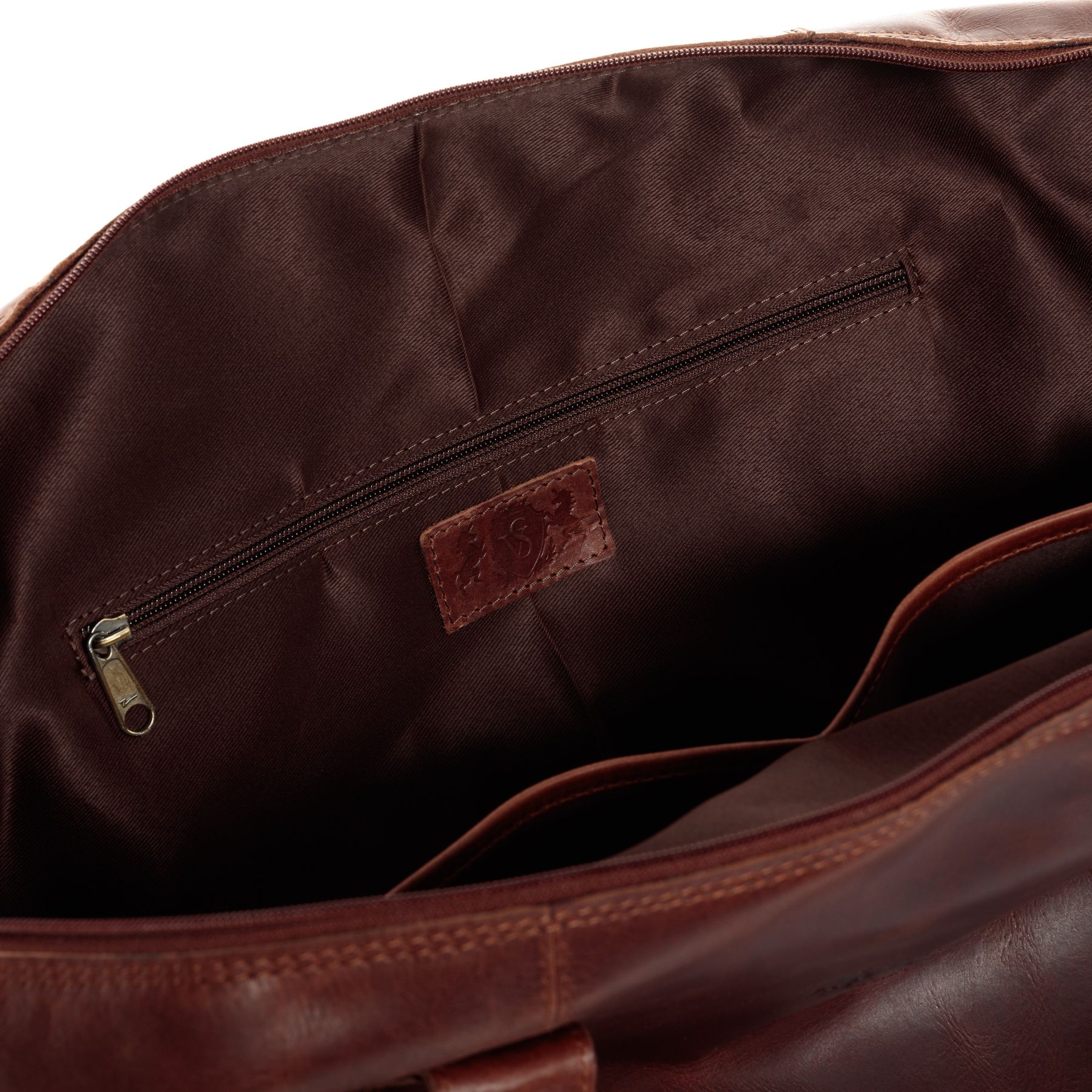 SID & VAIN Reisetasche Leder YALE ZIP braun-cognac 10685
