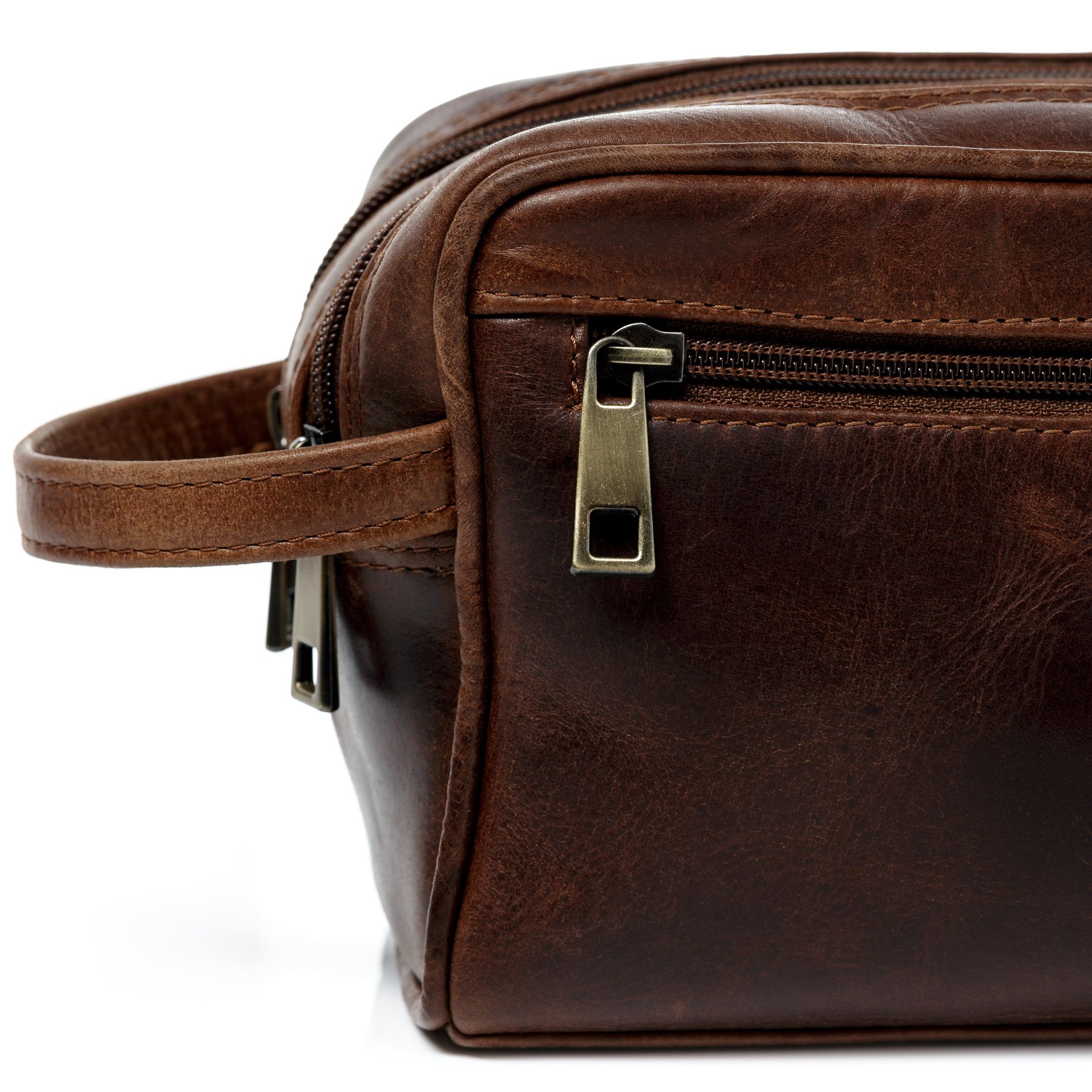 SID & VAIN Kulturbeutel Leder GATWICK braun-cognac 10803