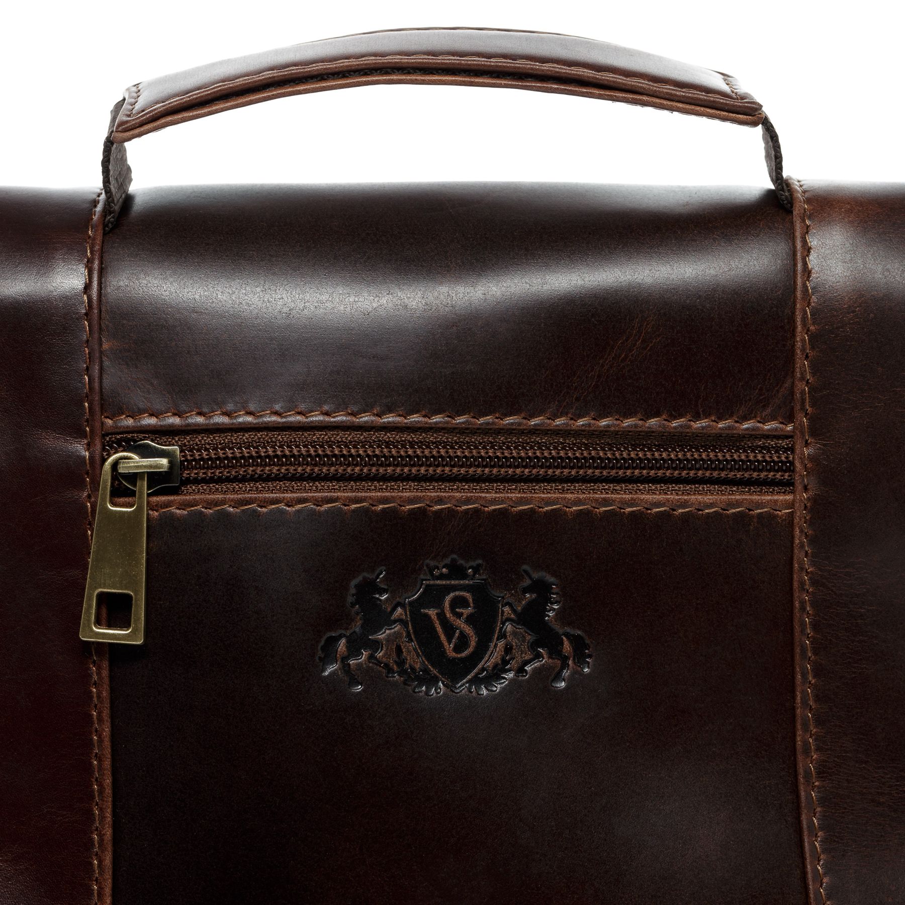 SID & VAIN Kulturbeutel Leder-hanging HEATHROW braun-cognac 10808