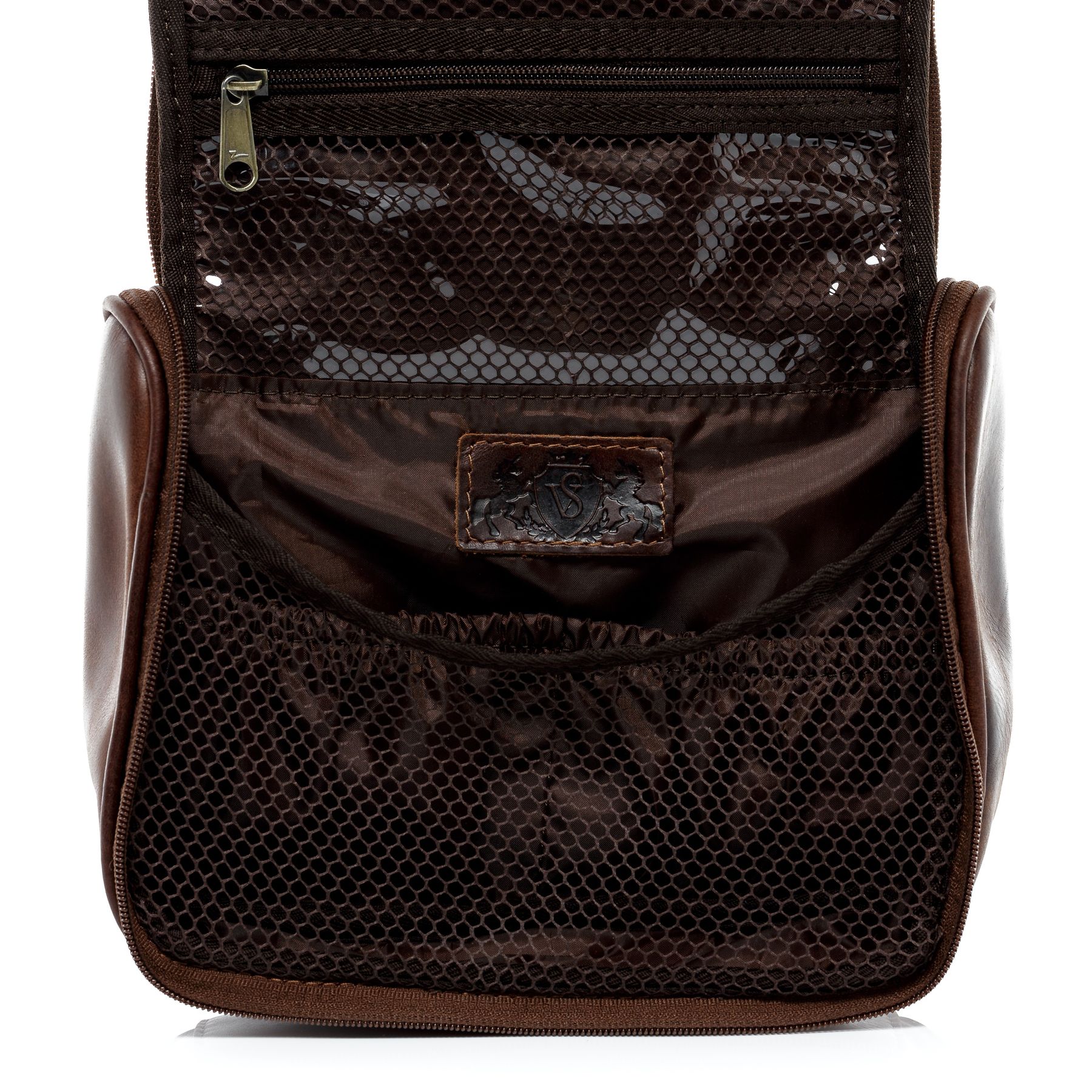 SID & VAIN Kulturbeutel Leder-hanging HEATHROW braun-cognac 10809