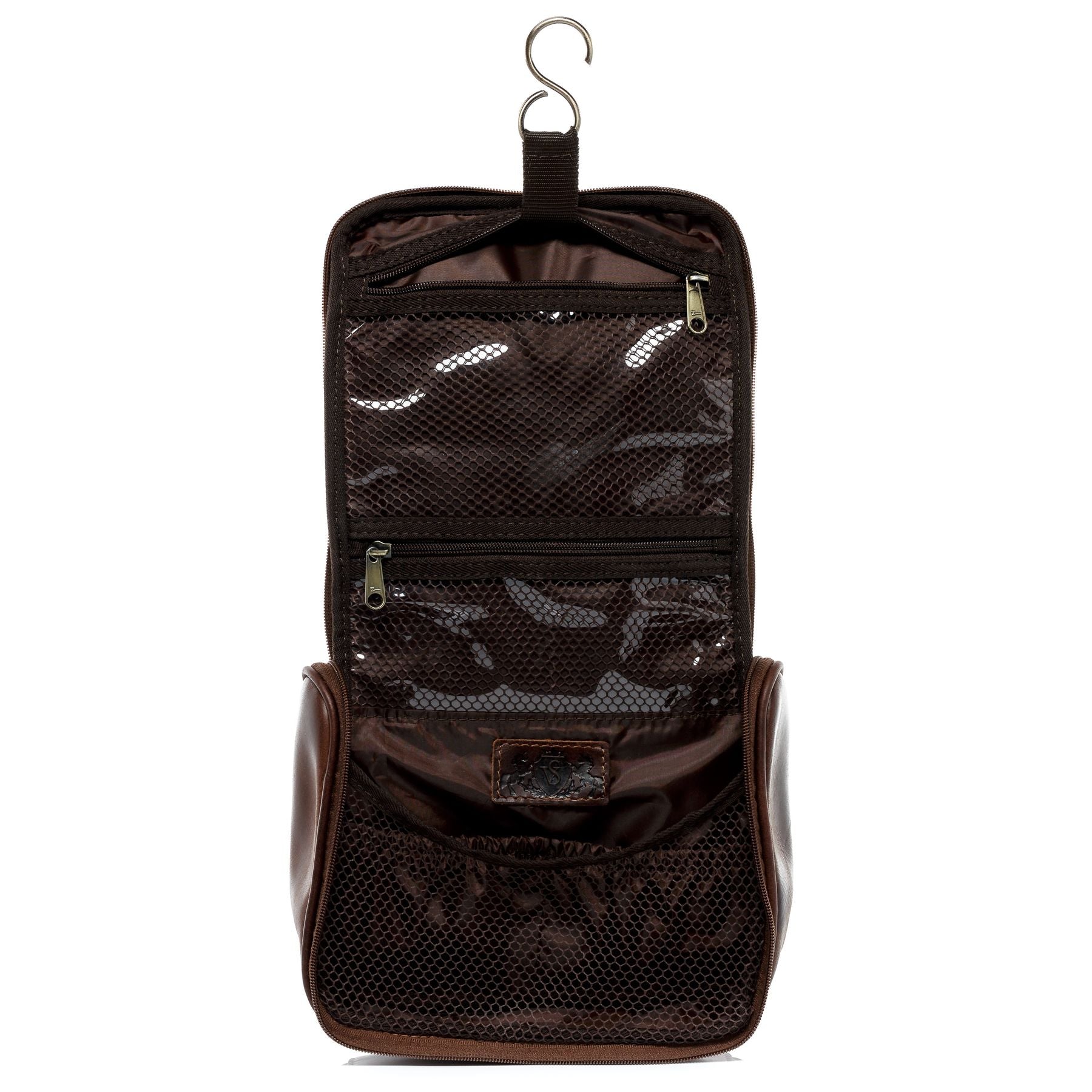 SID & VAIN Kulturbeutel Leder-hanging HEATHROW braun-cognac 10805