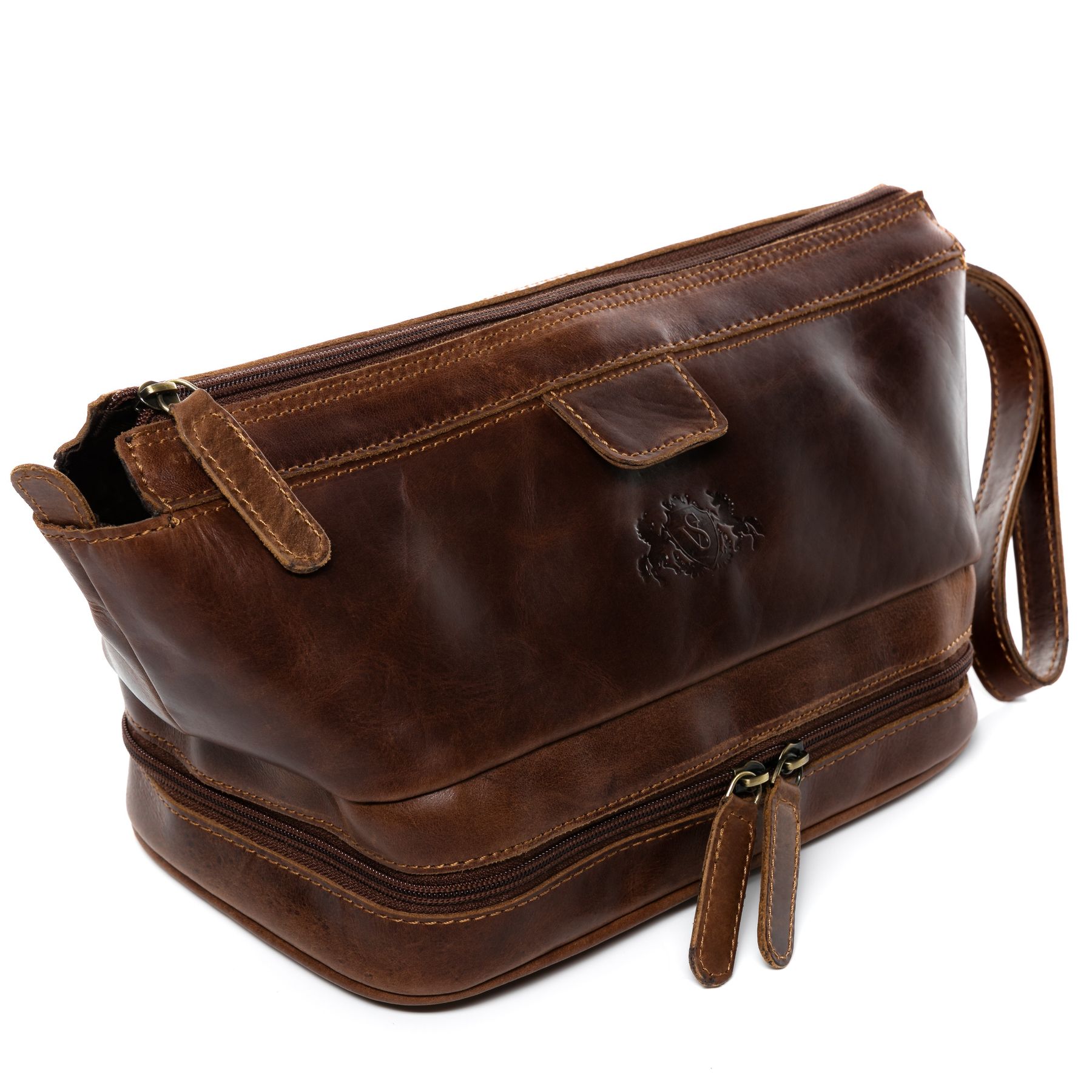 SID & VAIN Kulturbeutel Leder NOTTINGHAM braun-cognac 11183
