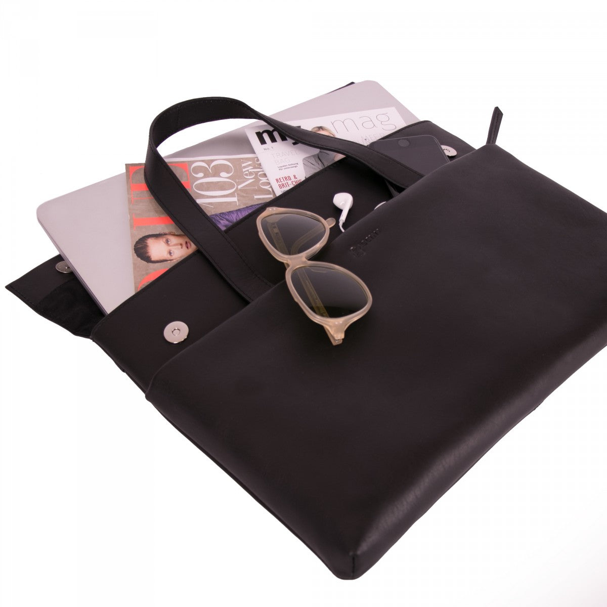 BACCINI Laptoptasche Leder VITO schwarz 12063