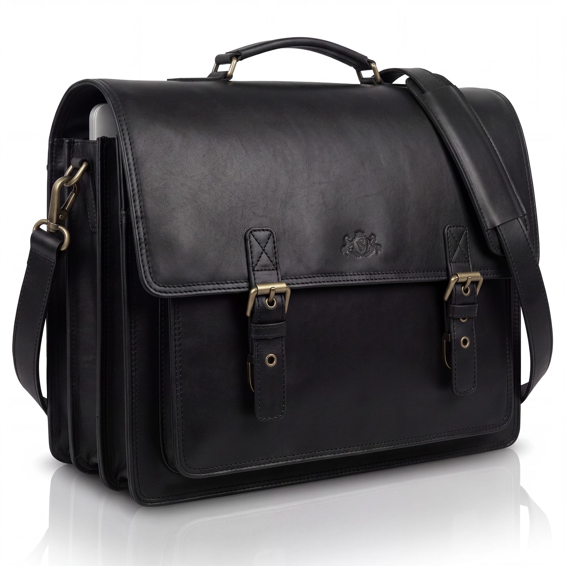 Briefcase leather brown 15" ASHTON document bag