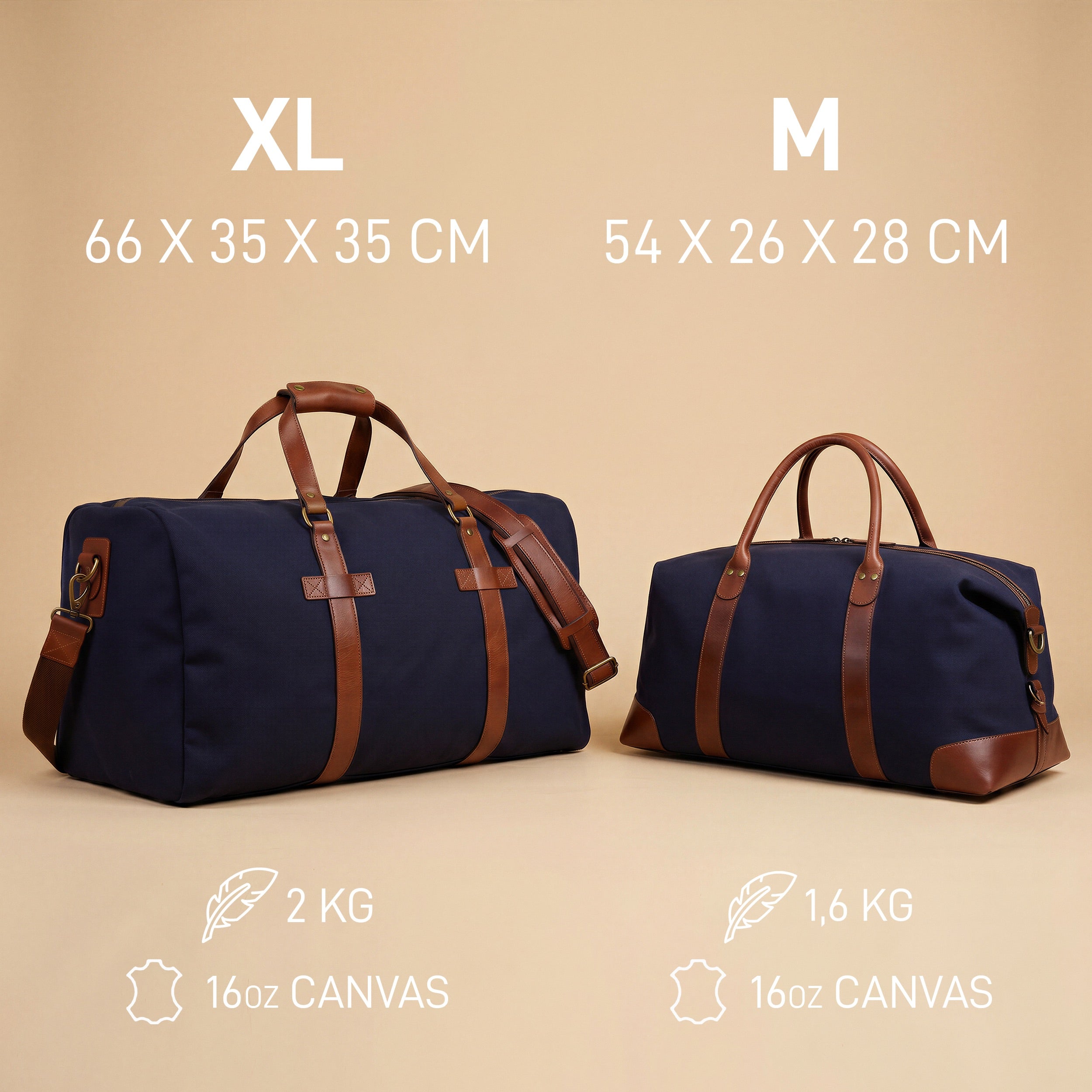 Reisetasche groß Leder blau CHASE Weekender
