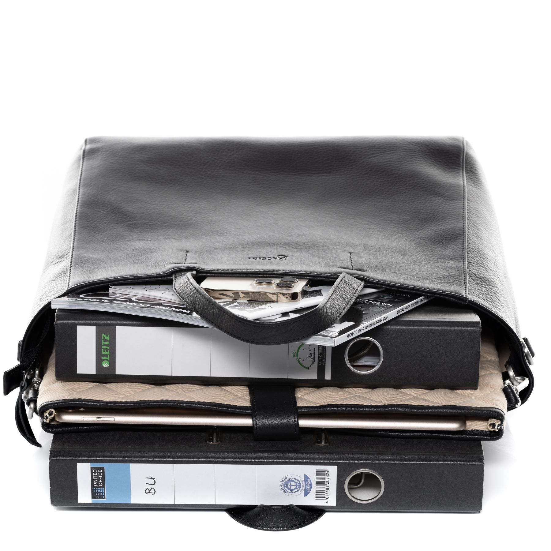 BACCINI Handtasche Leder RENA in beige taupe oder schwarz 36734