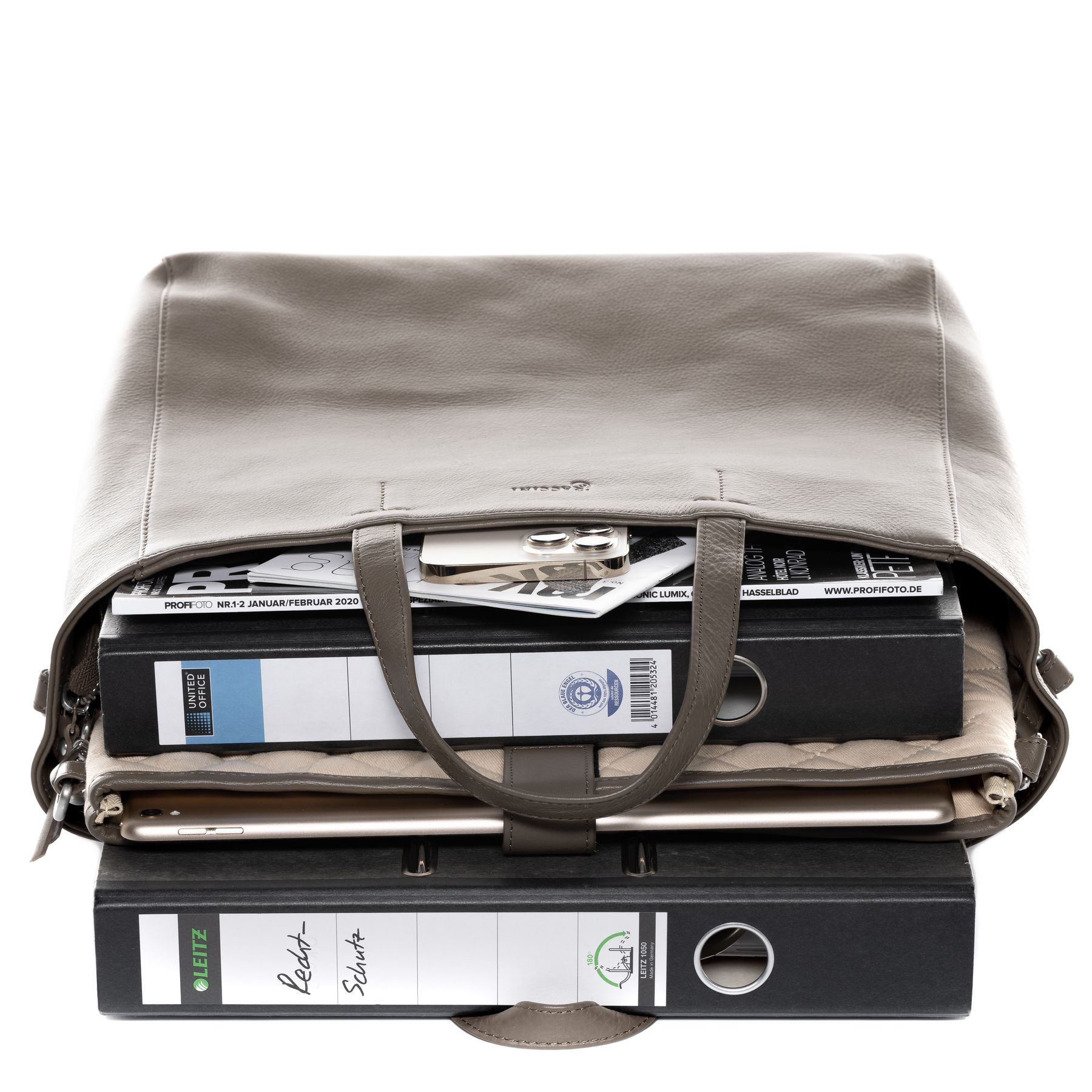 BACCINI Handtasche Leder RENA in beige taupe oder schwarz 36740