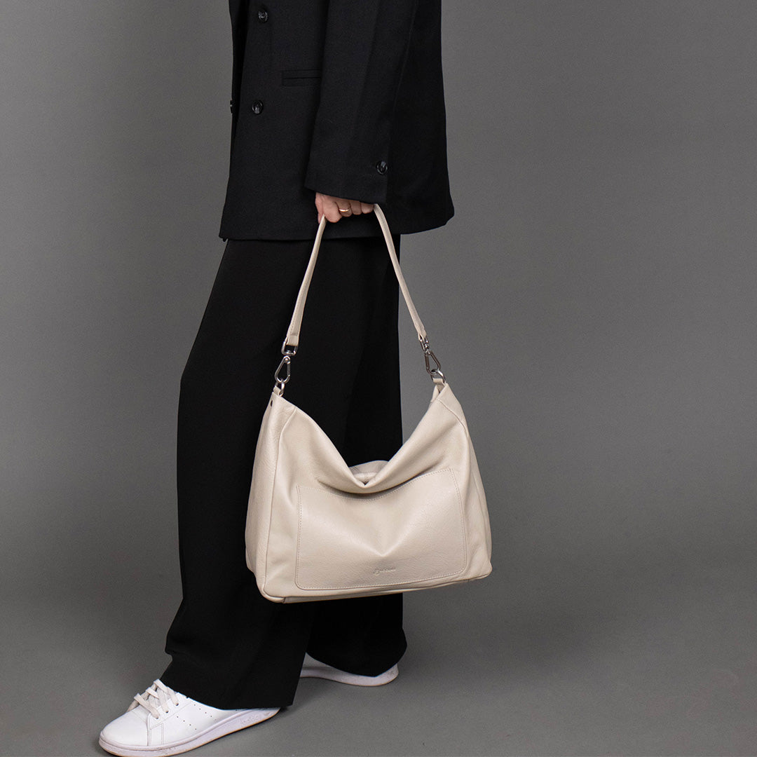 BACCINI Hobo Bag Leder REMI in beige, taupe oder schwarz Handtasche 8