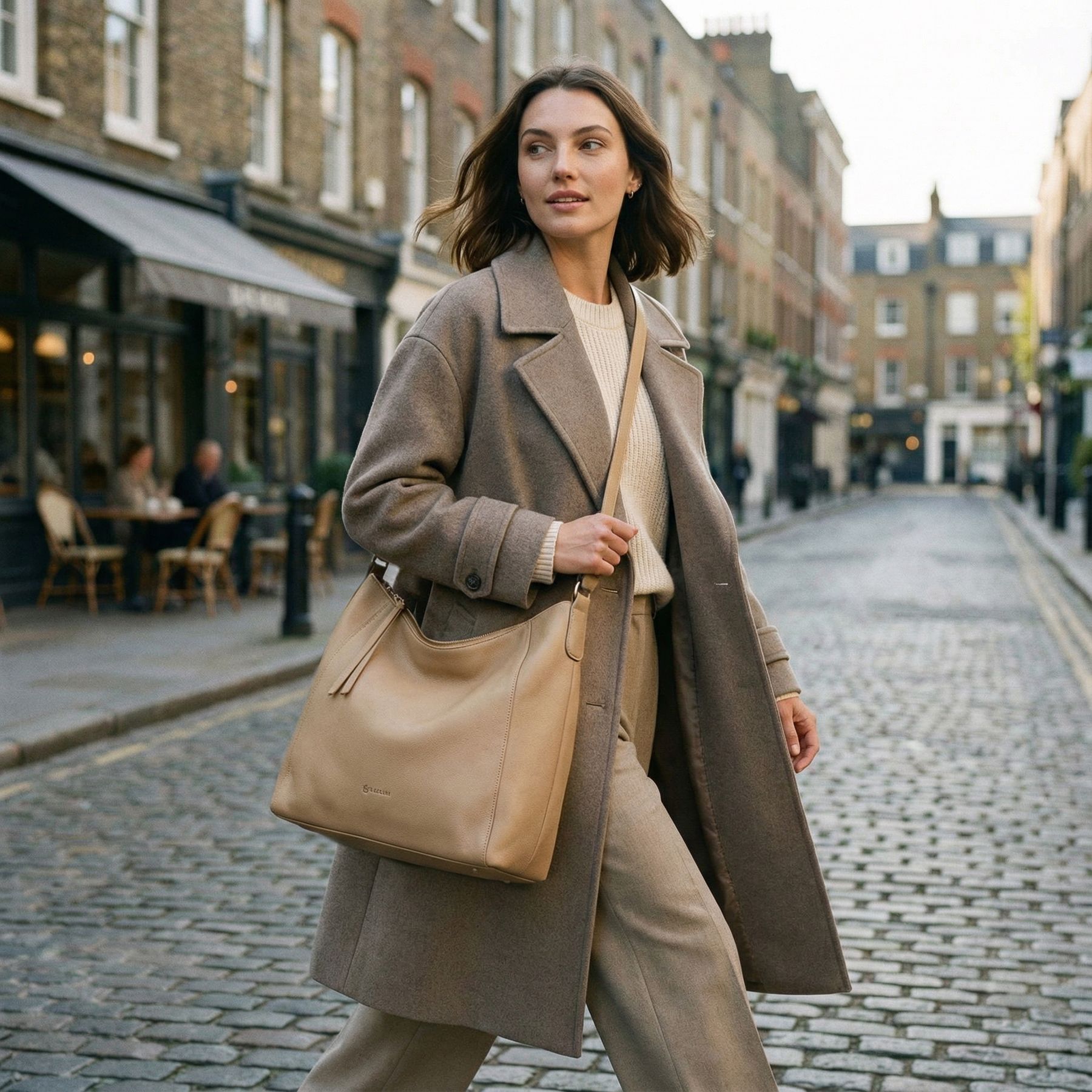 BACCINI Hobo Bag Leder DAISY honey-beige 31780