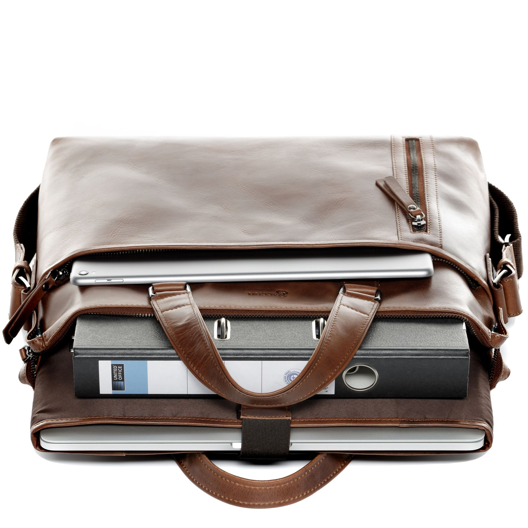 BACCINI Laptoptasche Leder LEANDRO light-brown 27534