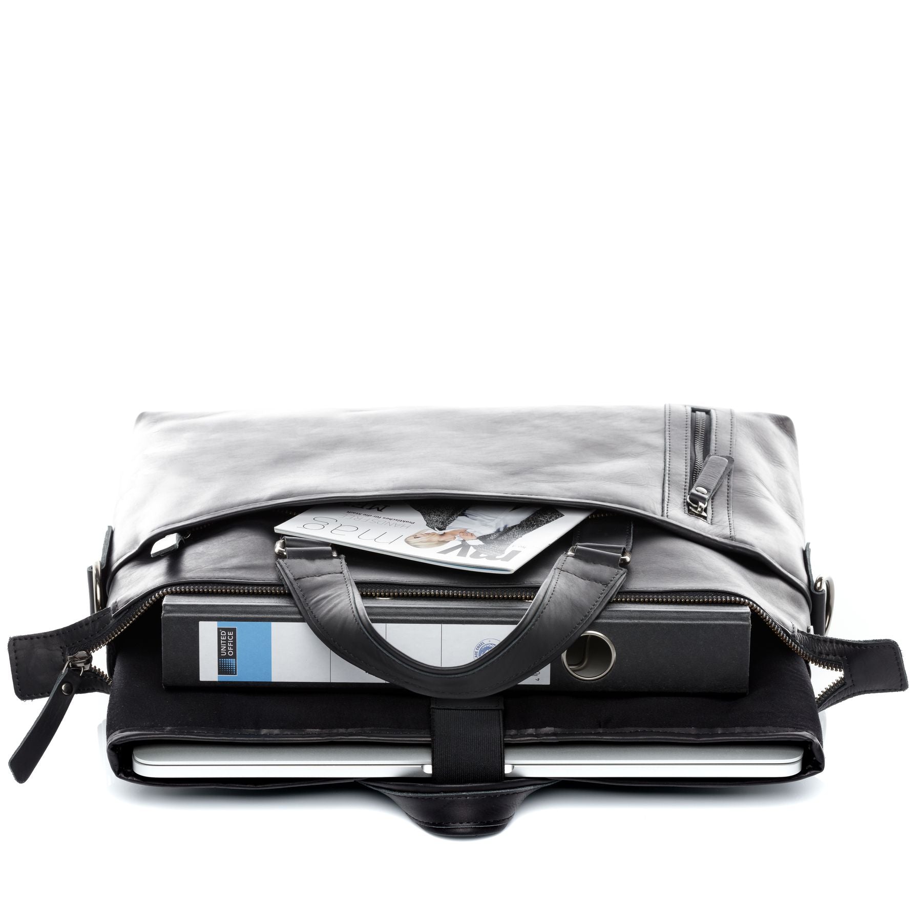 BACCINI Laptoptasche Leder LEANDRO schwarz-RS 23638