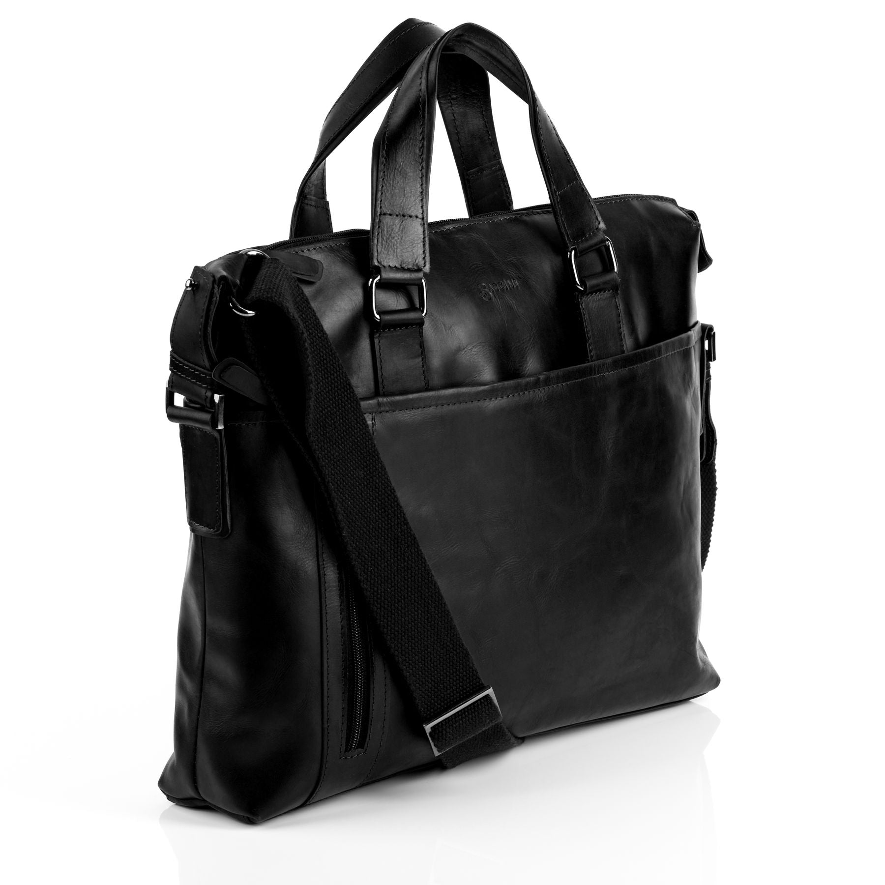 BACCINI Laptoptasche Leder LEANDRO schwarz-RS 23639