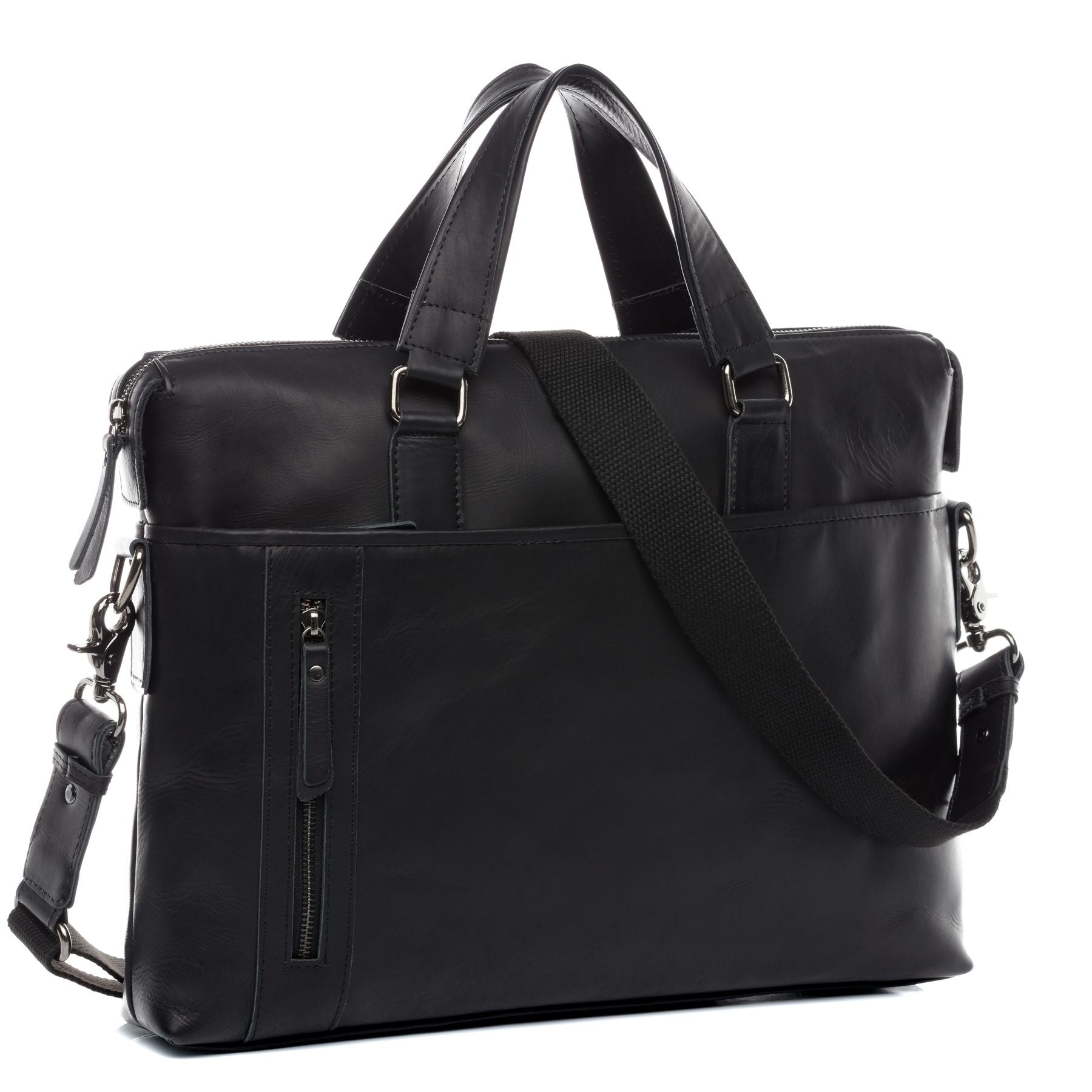 BACCINI Laptoptasche Leder LEANDRO schwarz-RS 23644