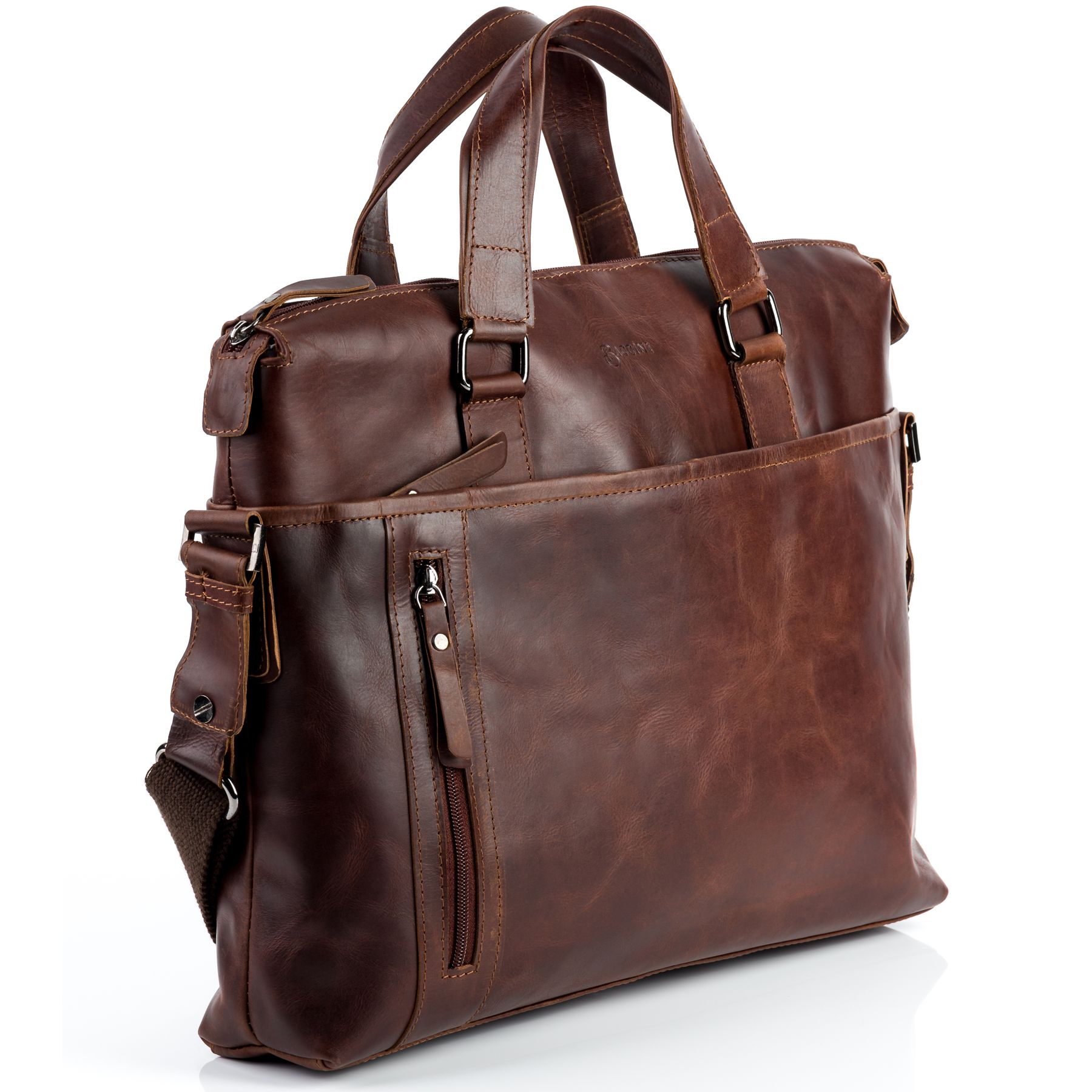 BACCINI Laptoptasche Leder LEANDRO brown-RS 21721
