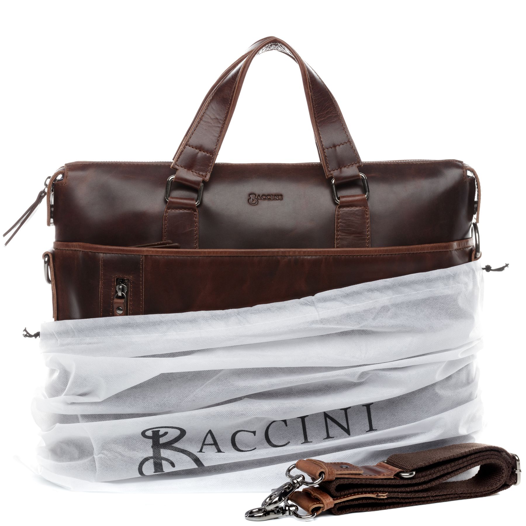 BACCINI Laptoptasche Leder LEANDRO braun-cognac 21101