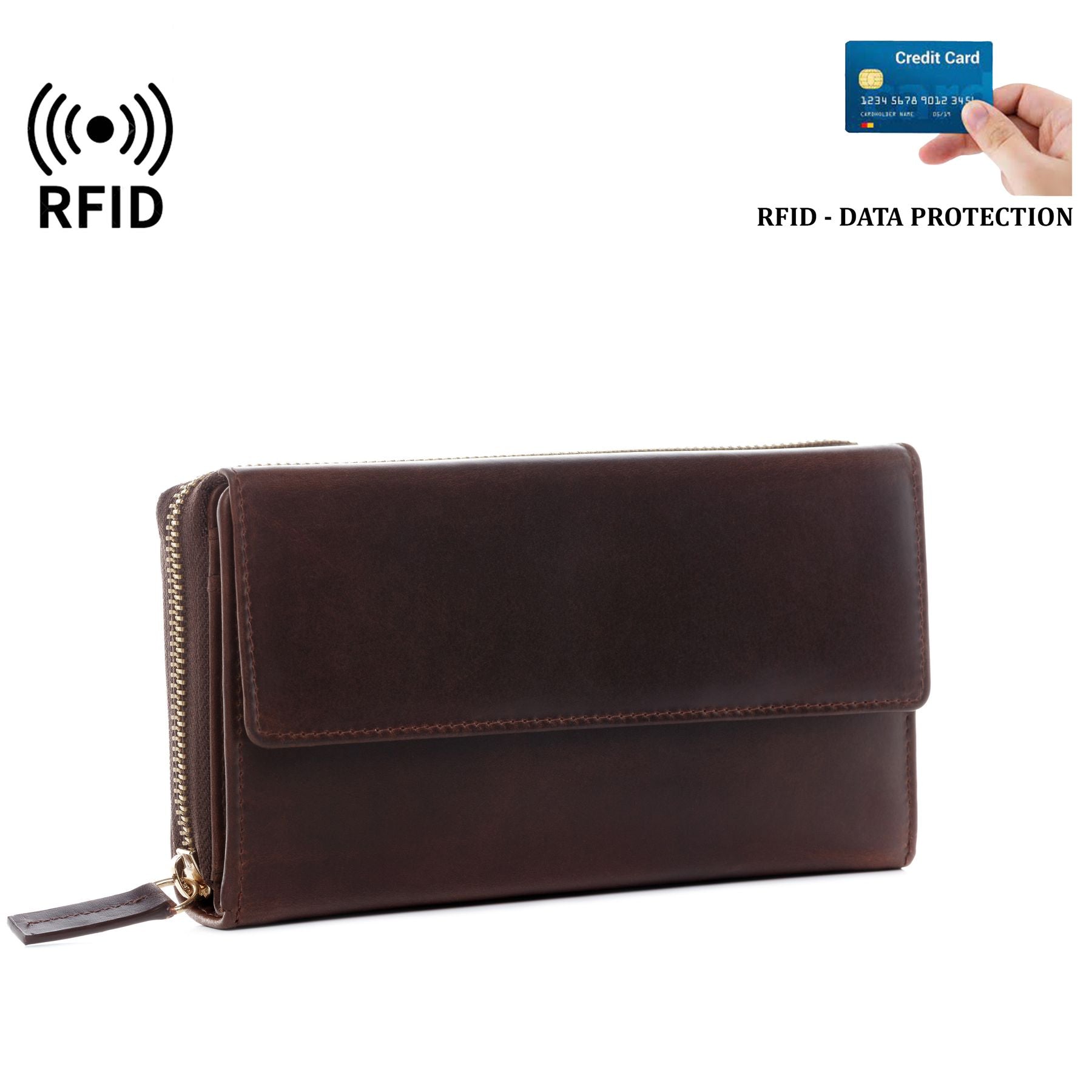 BACCINI Geldbeutel Leder LIA braun-cognac 36765