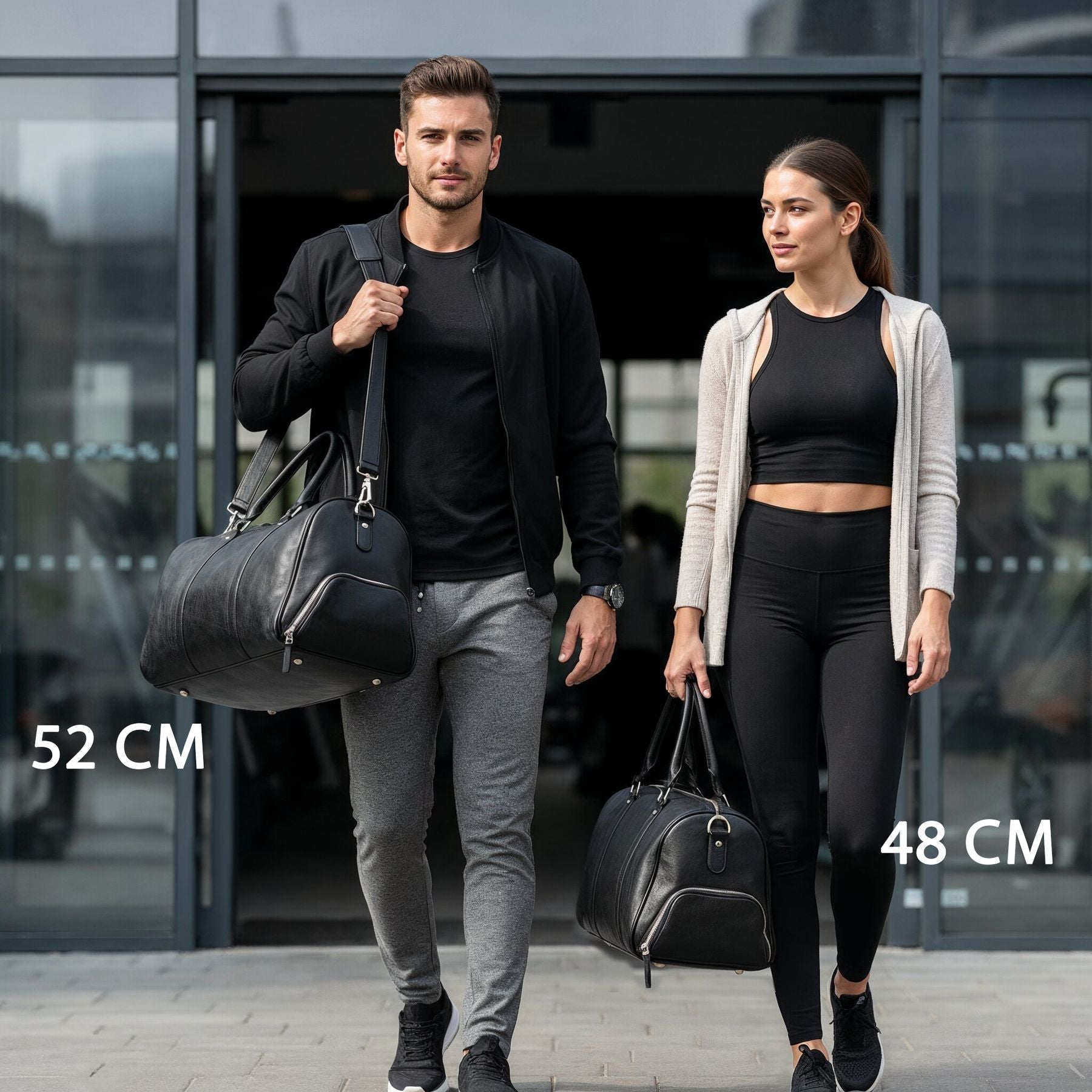 BACCINI Reisetasche Sporttasche Leder FLORIAN schwarz 52 cm 240