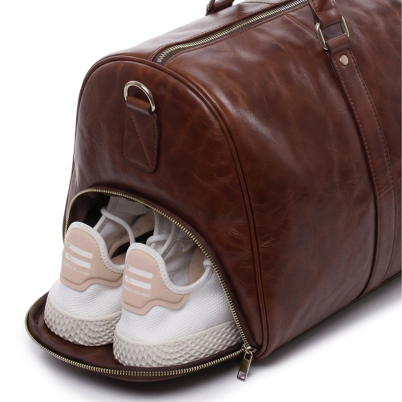 Reisetasche Leder braun Schuhfach