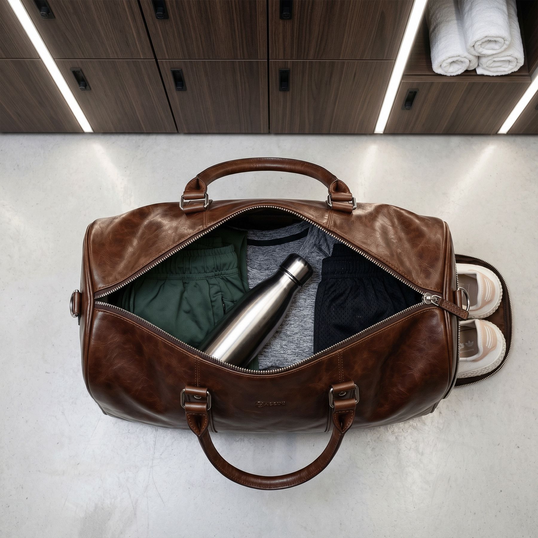 Ledertasche Sporttasche braun Florian groß Inuse