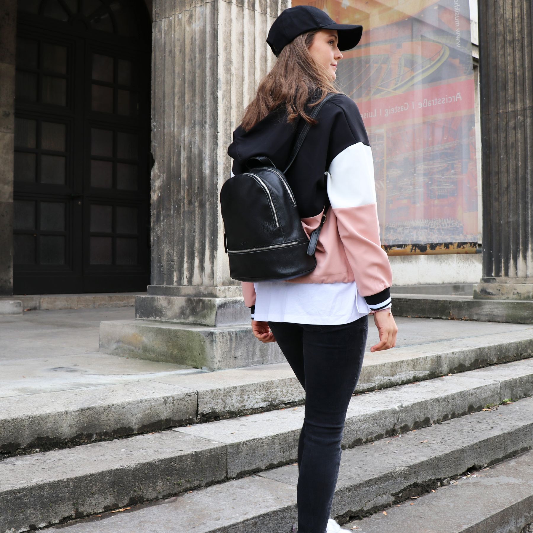 BACCINI Rucksack Leder DINA schwarz-schwarz 19780