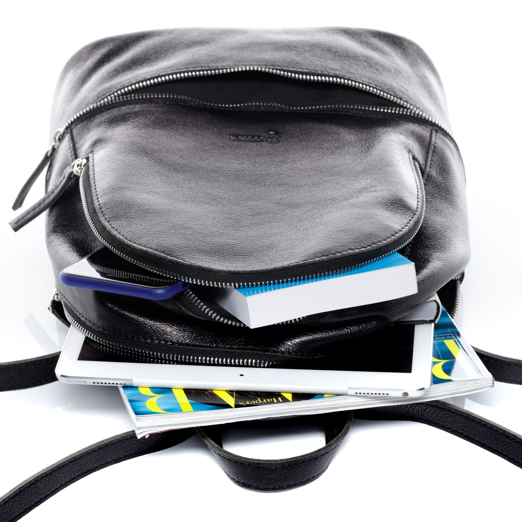 BACCINI Rucksack Leder DINA schwarz-schwarz 19325