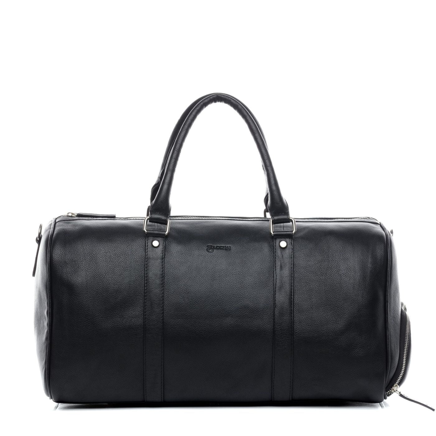 Sid and Vain Produktbild auf weißem Hintergrund Reisetasche Leder schwarz