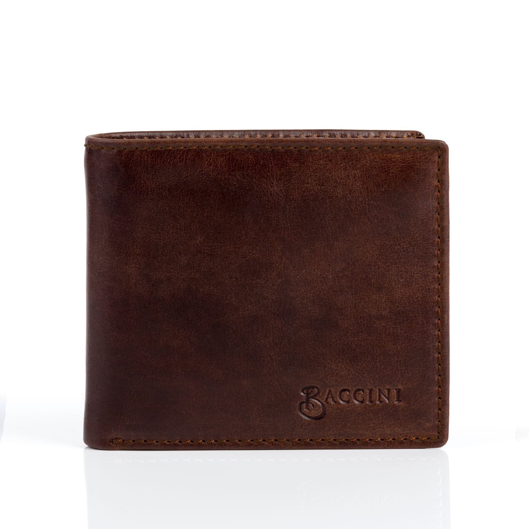 BACCINI wallet leather LEANDRO choco-brown wallet