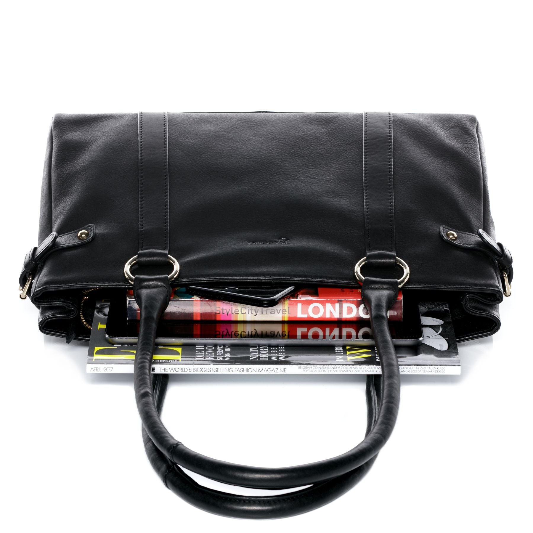 BACCINI Schultertasche Leder NOEMI schwarz 14685