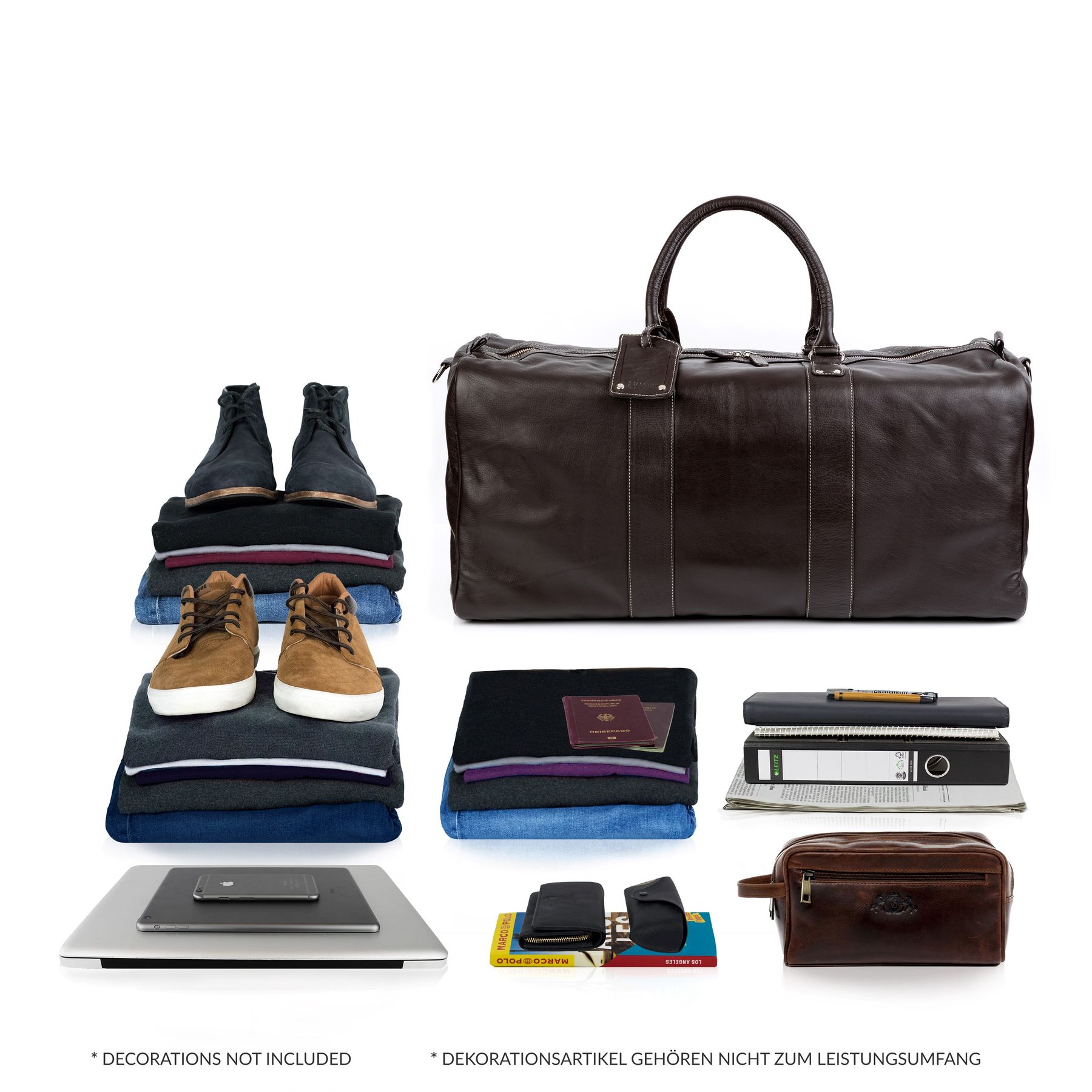 BACCINI Reisetasche groß Leder XXL TOBY schwarz 15354