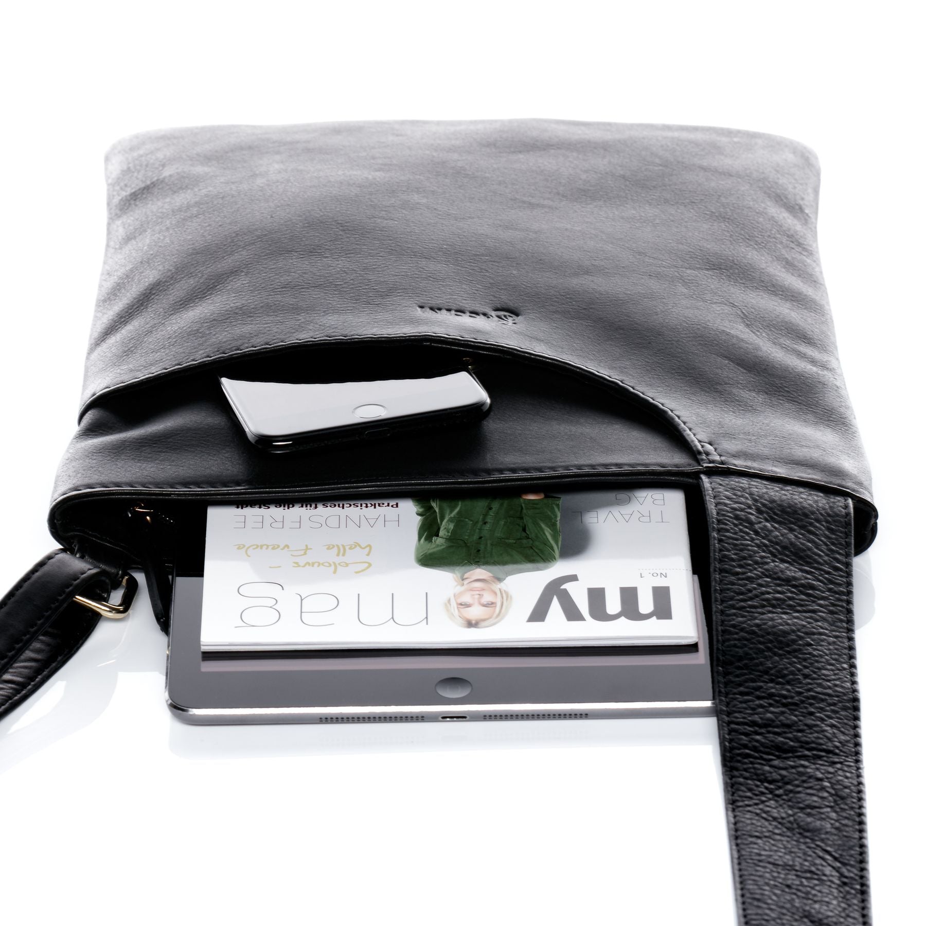 BACCINI Umhängetasche Leder klein ELI schwarz 14698