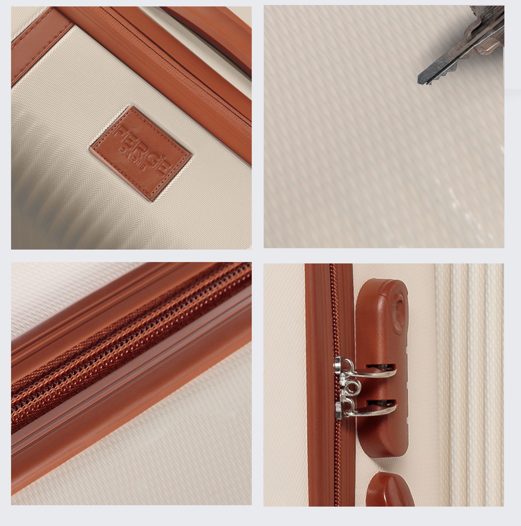 FERGÉ Gepäckset 3-teilig Hartschale Reisetasche Kulturtasche 47214