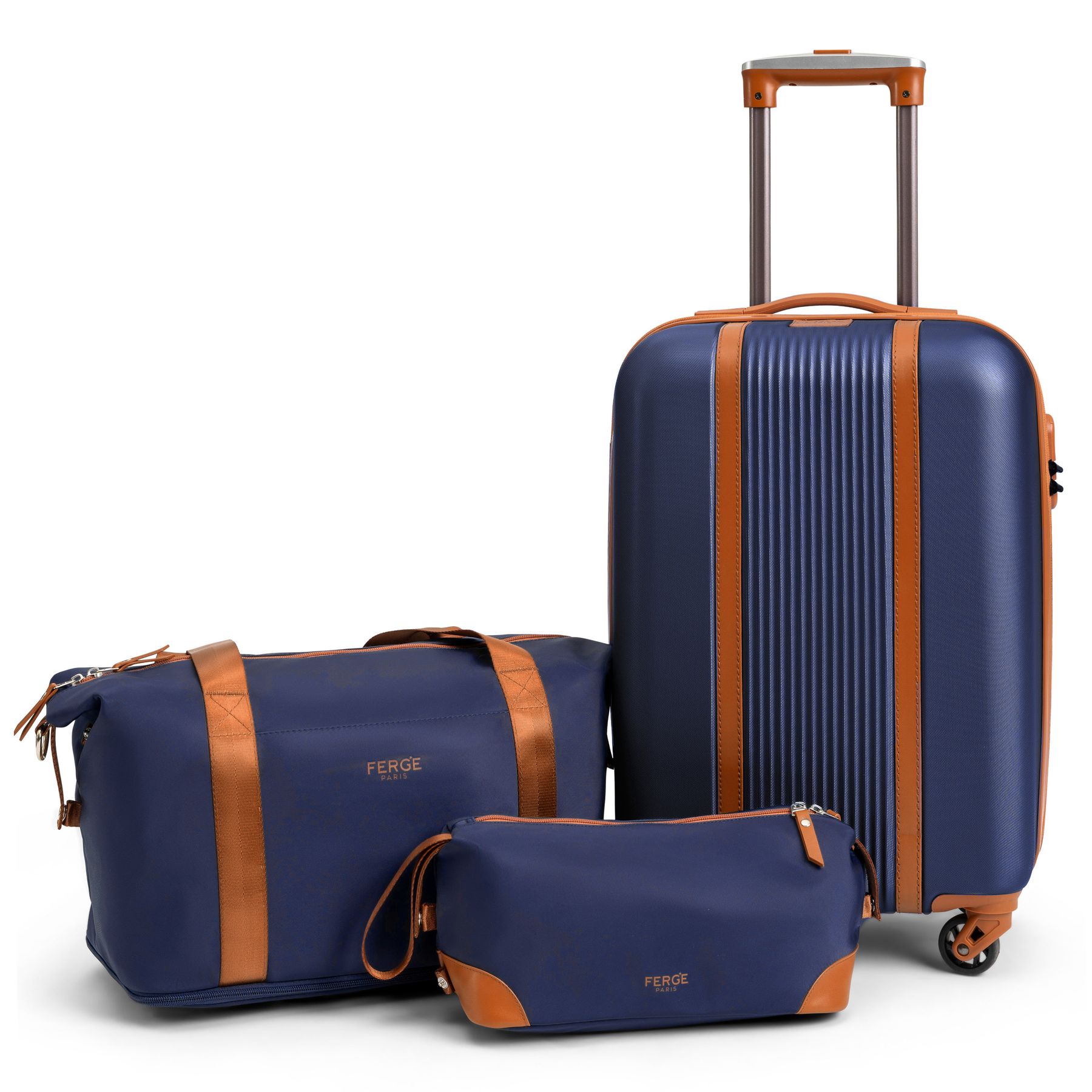 FERGÉ Gepäckset 3-teilig Hartschale Reisetasche Kulturtasche 47202