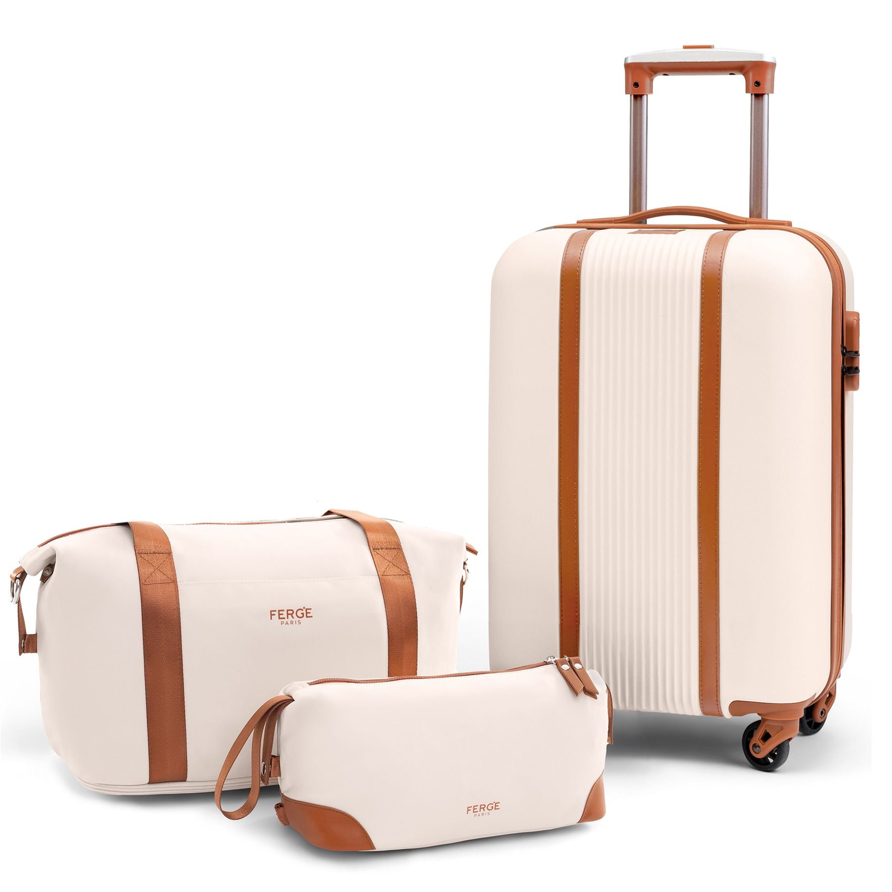 FERGÉ Gepäckset 3-teilig Hartschale Reisetasche Kulturtasche 47203