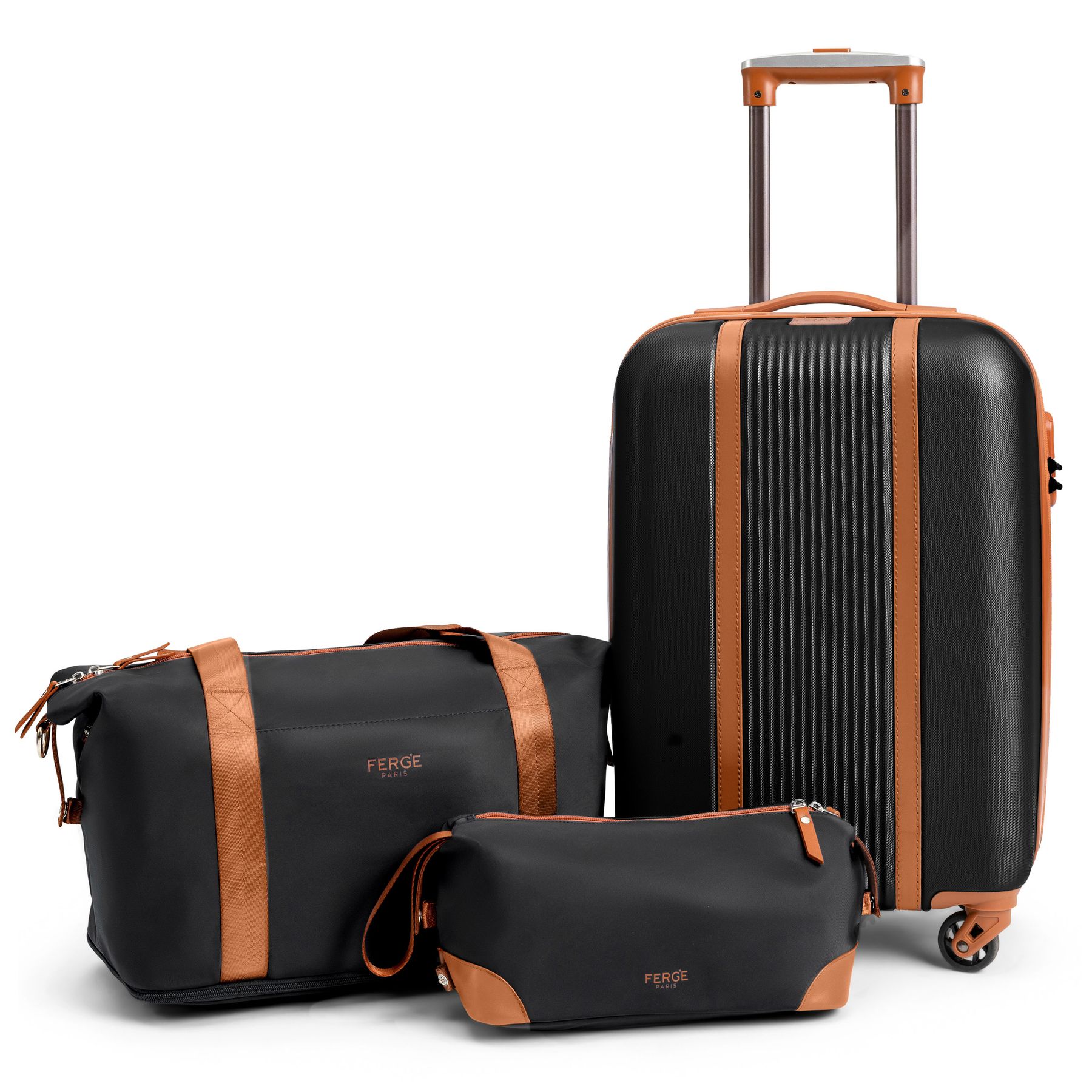 FERGÉ Gepäckset 3-teilig Hartschale Reisetasche Kulturtasche 47204