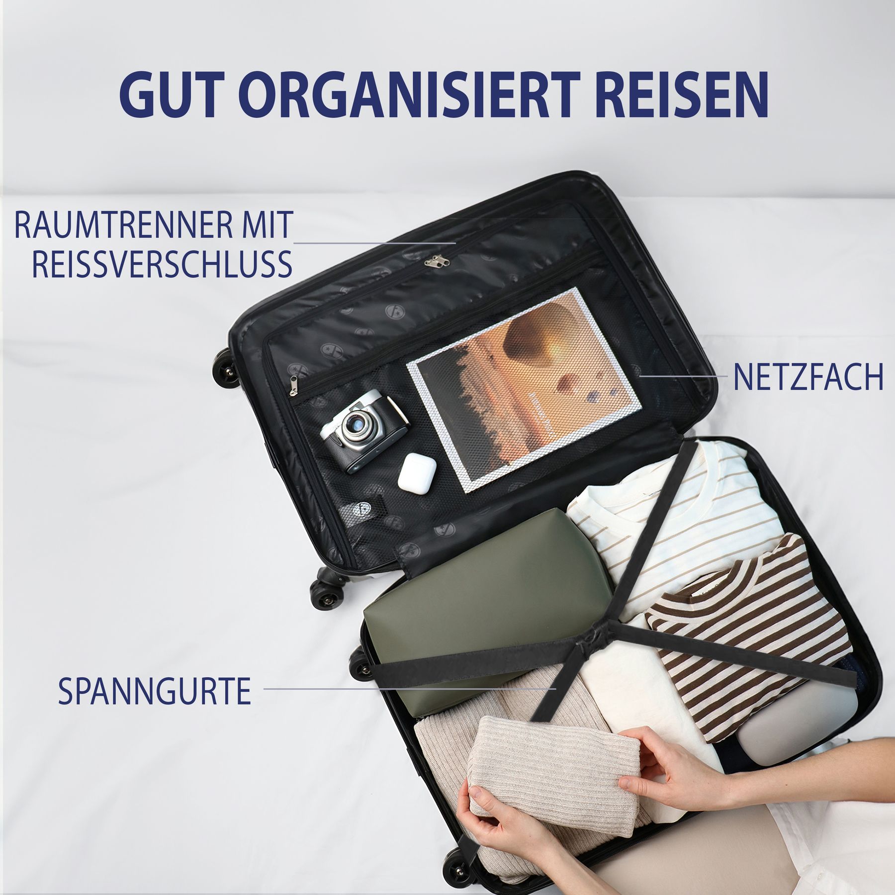 FERGÉ Kofferset 3-teilig QUÉBEC 3er Trolley Set 4 Rollen 47114