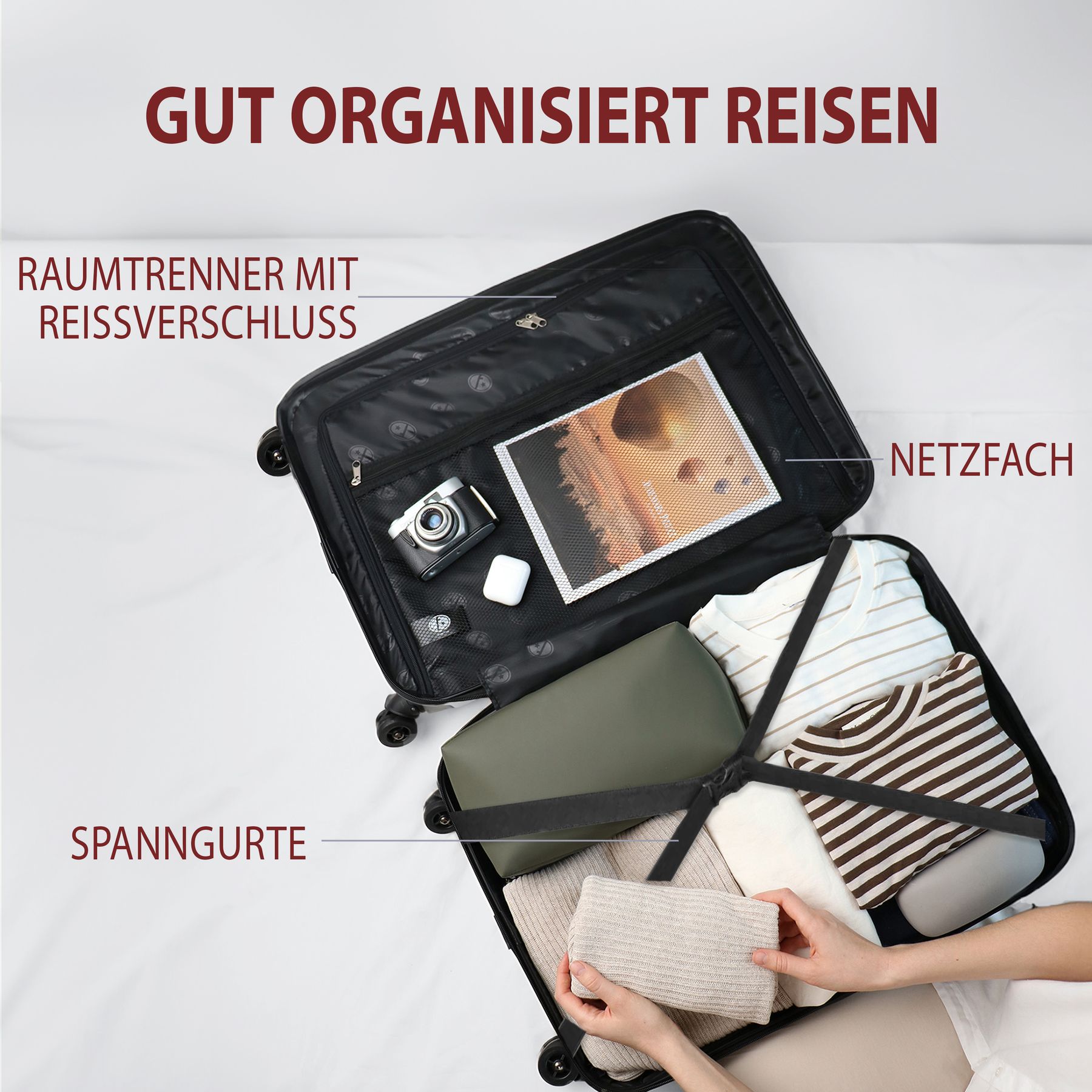 FERGÉ Kofferset 3-teilig QUÉBEC 3er Trolley Set 4 Rollen 47123