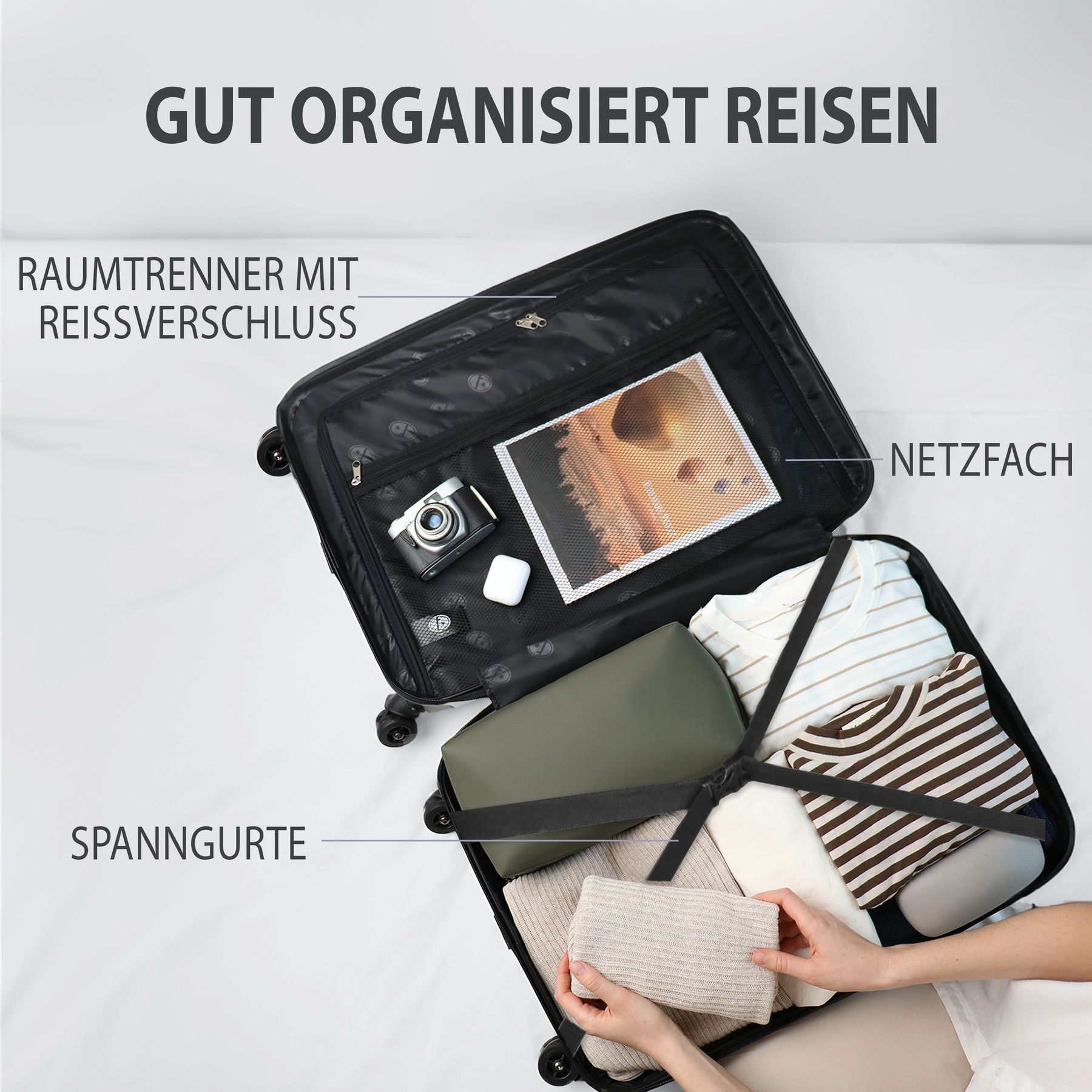 FERGÉ Kofferset 3-teilig QUÉBEC 3er Trolley Set 4 Rollen 47121