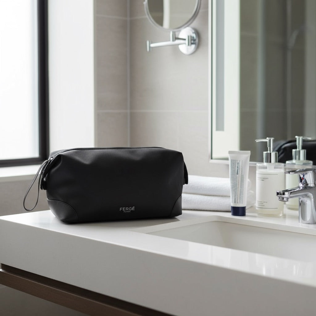 FERGÉ Milano Kombi Reisetasche Kulturtasche schwarz inuse Bild 2