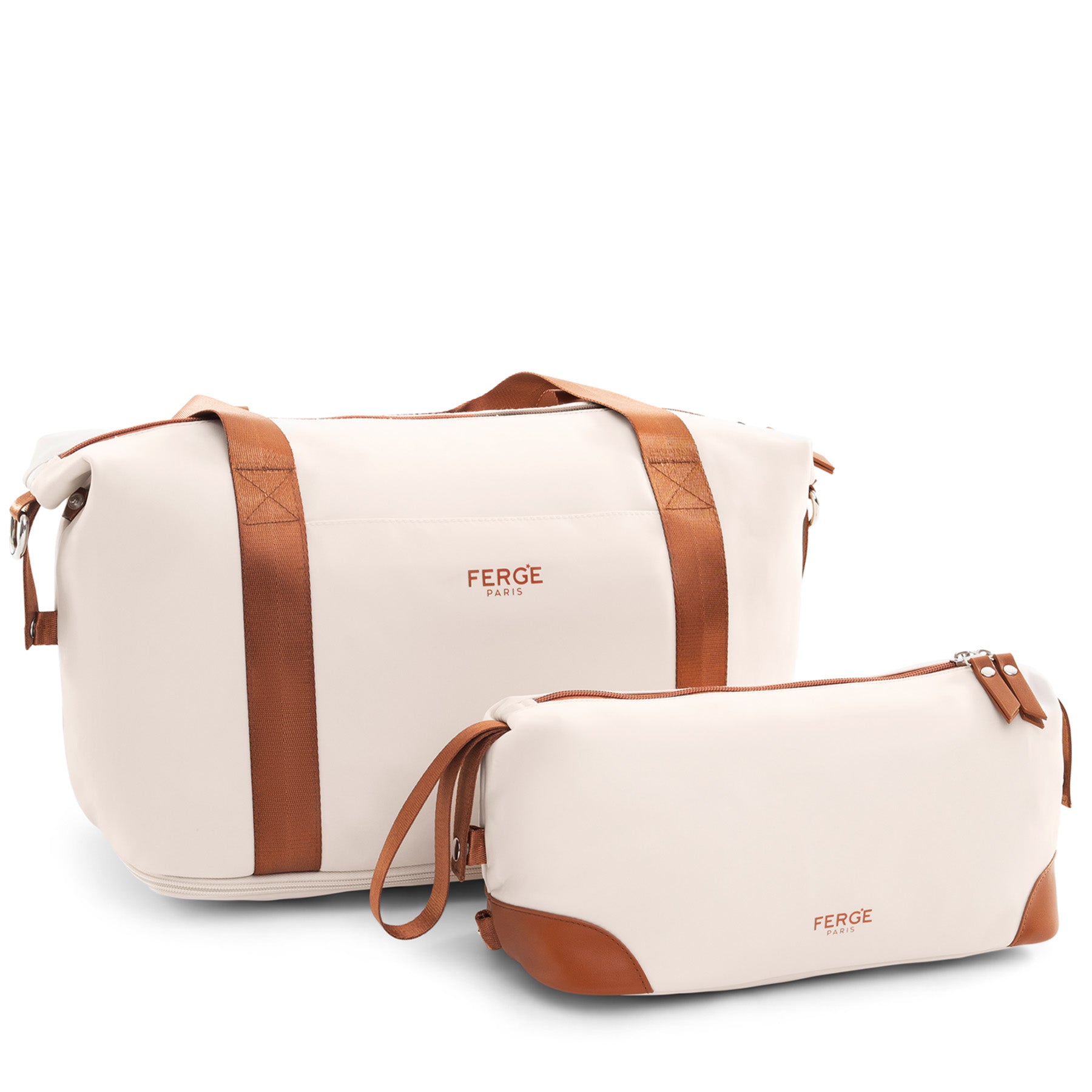 FERGÉ Milano Kombi Reisetasche Kulturtasche beige 2