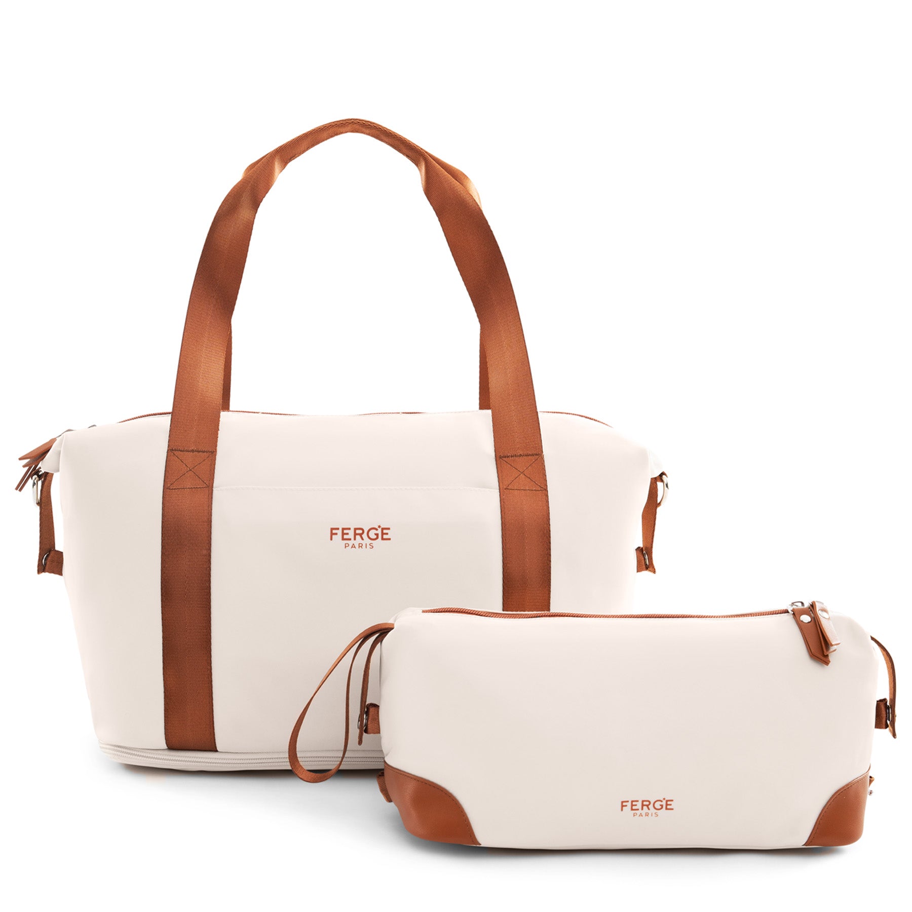 FERGÉ Milano Kombi Reisetasche Kulturtasche beige 1