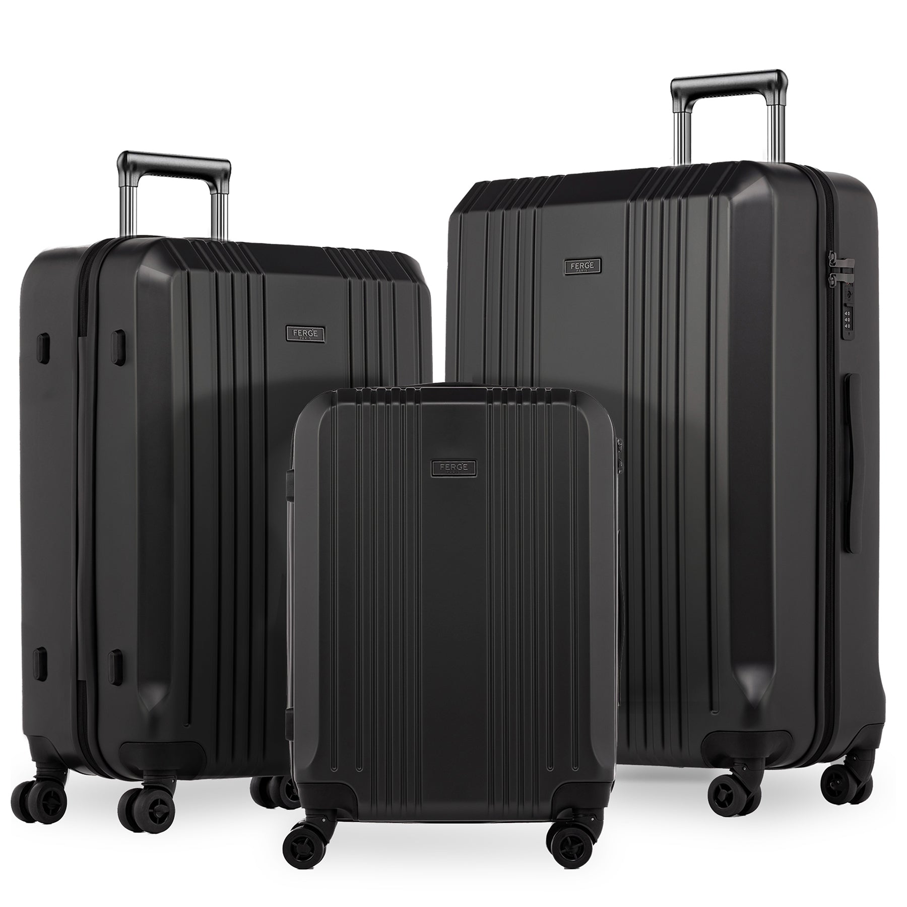 FERGÃ 3-piece hard shell suitcase set 3 hard shell suitcases Trolley set 4 twin wheels 360° TSA lock