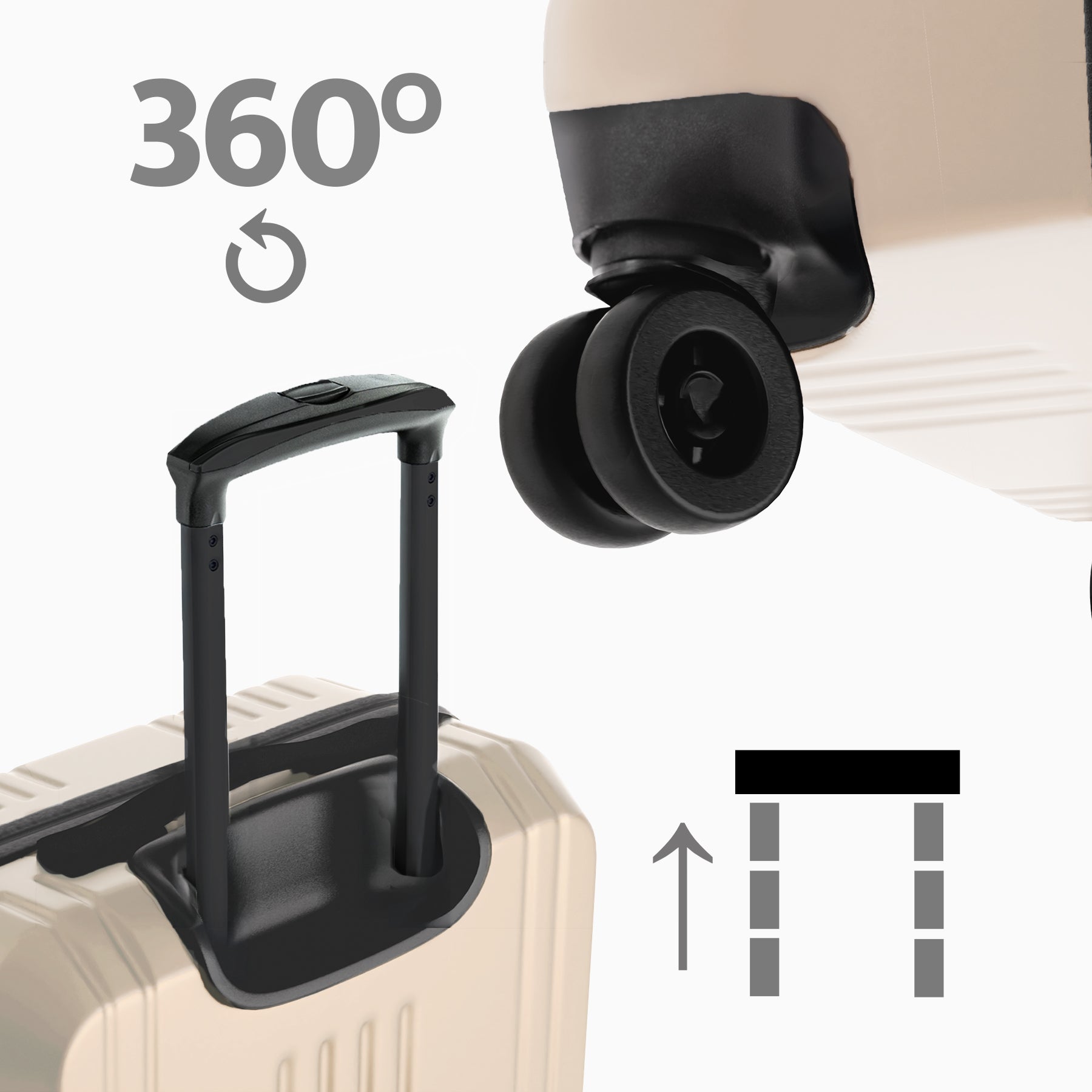 FERGÉ Kofferset 3-teilig ABS CANNES 3er Trolley Set Hartschale