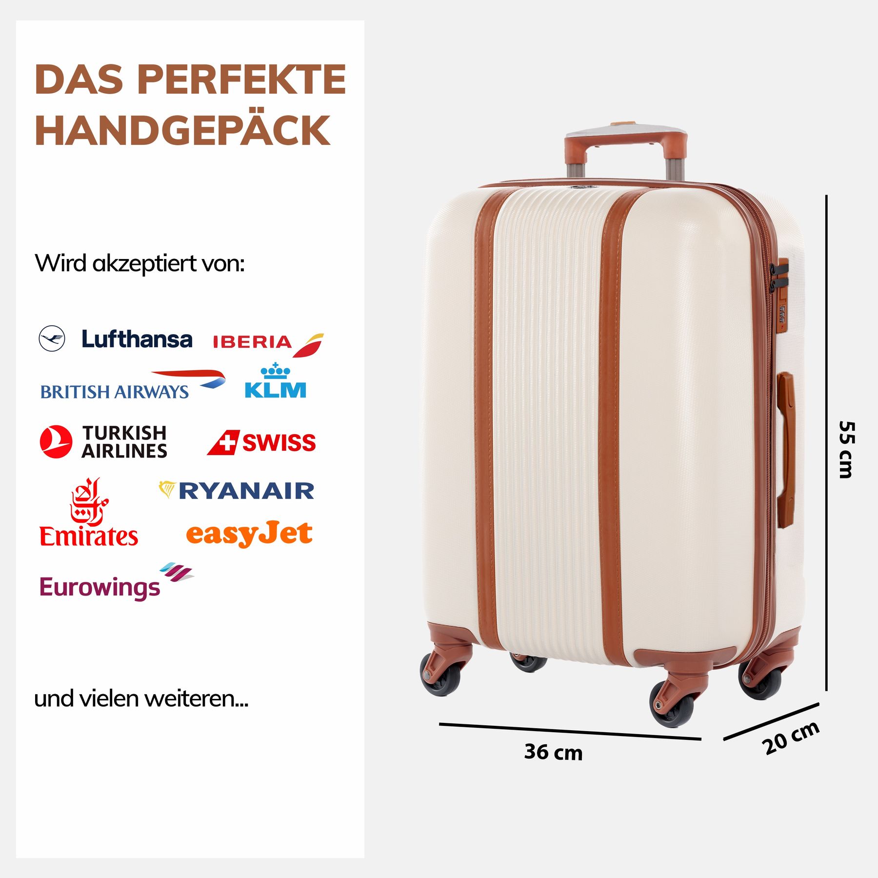 FERGÉ Koffer und Gepäckset Hartschale MILANO Reisekofferset versch Farben 57
