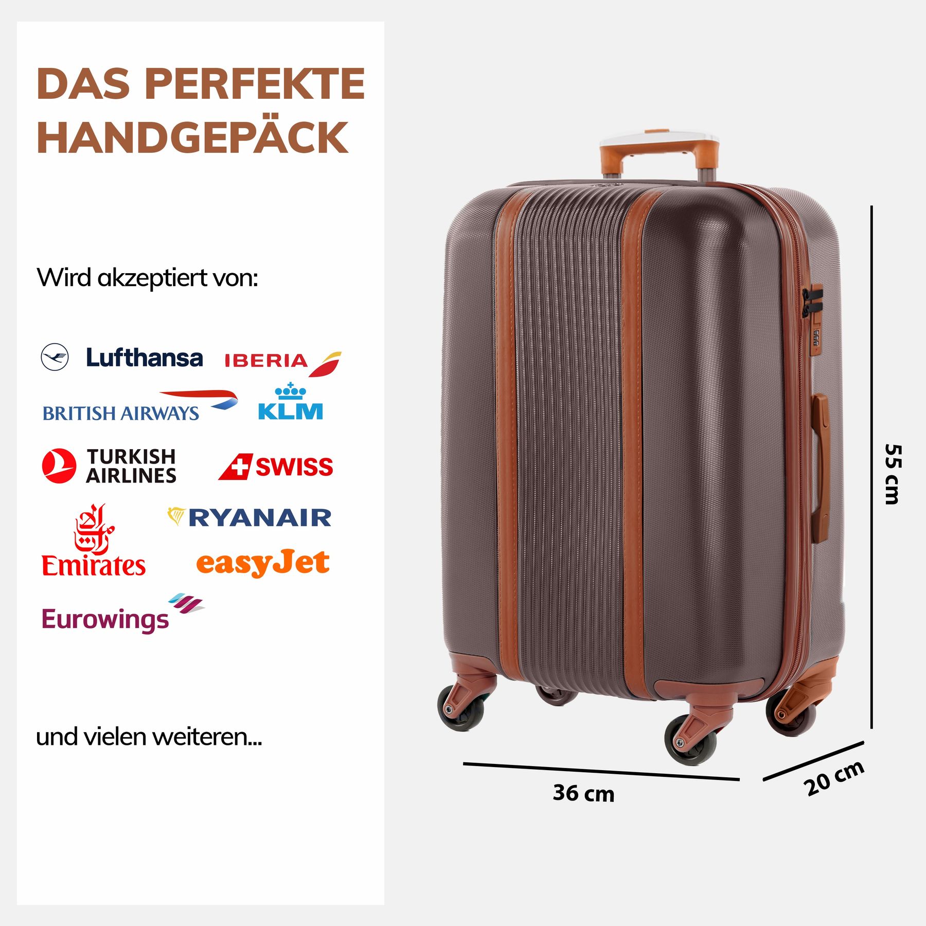 FERGÉ Koffer und Gepäckset Hartschale MILANO Reisekofferset versch Farben 40