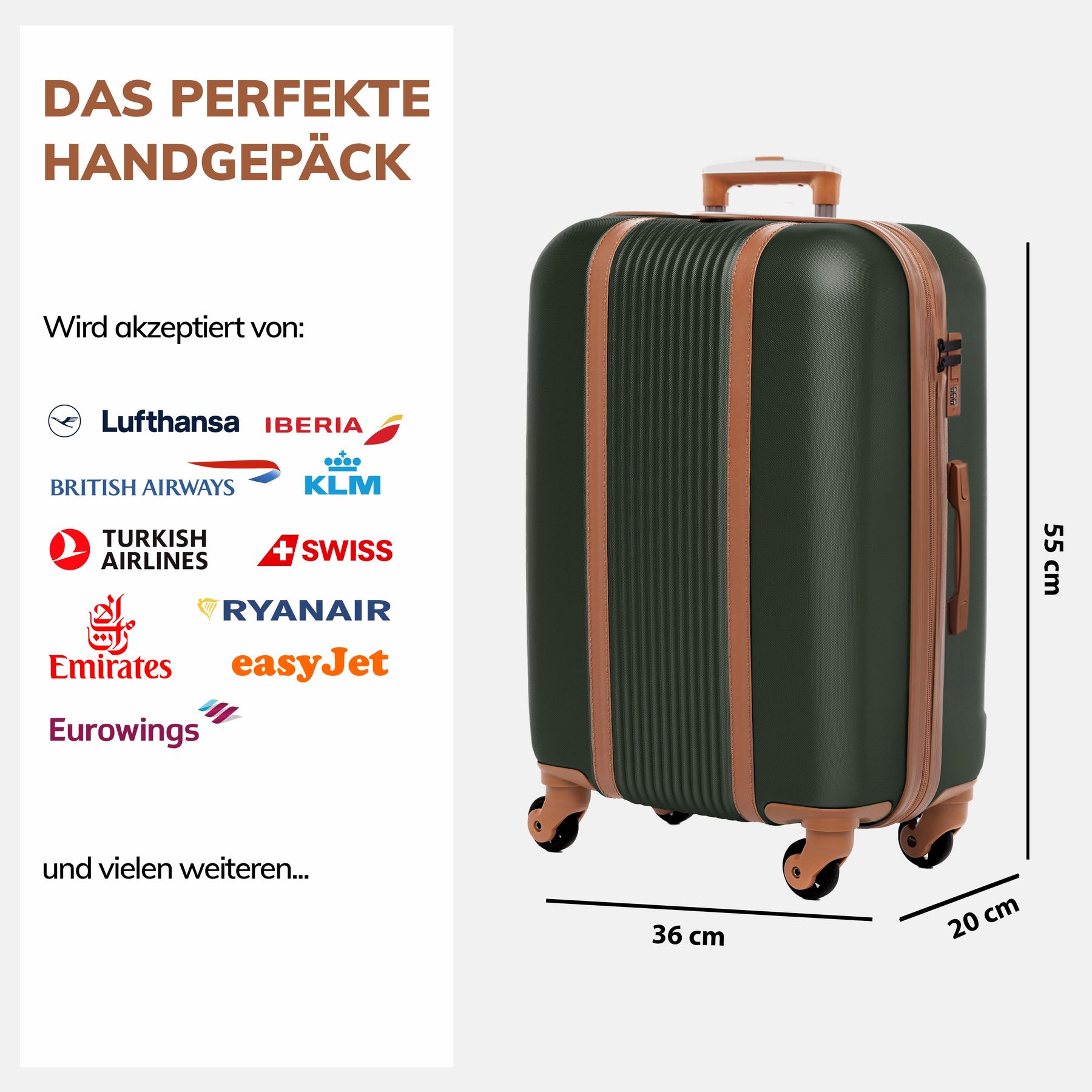 FERGÉ Koffer und Gepäckset Hartschale MILANO Reisekofferset versch Farben 48